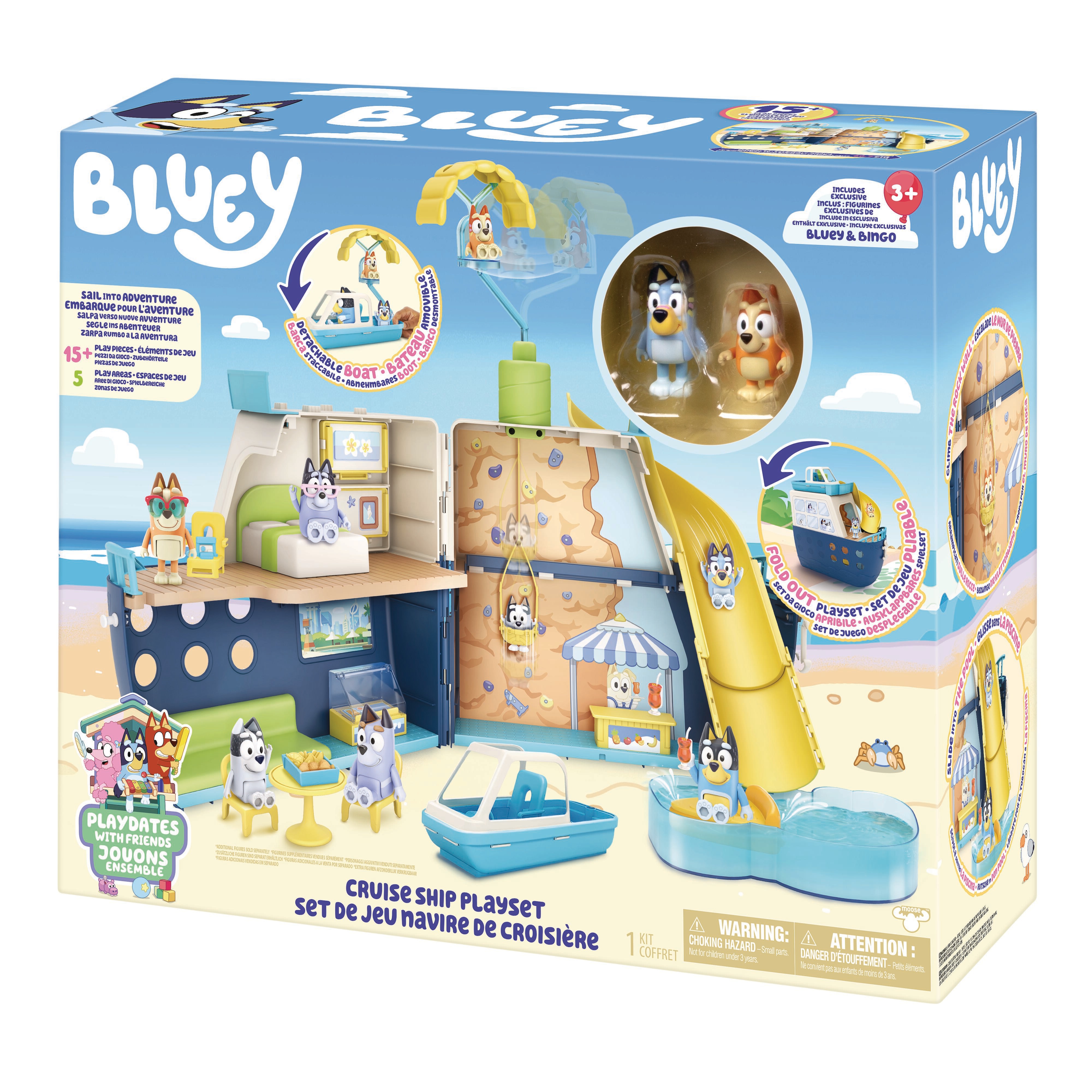 Playset Barco de Crucero con 6 zonas de juego y más de 10 accesorios Bluey 12