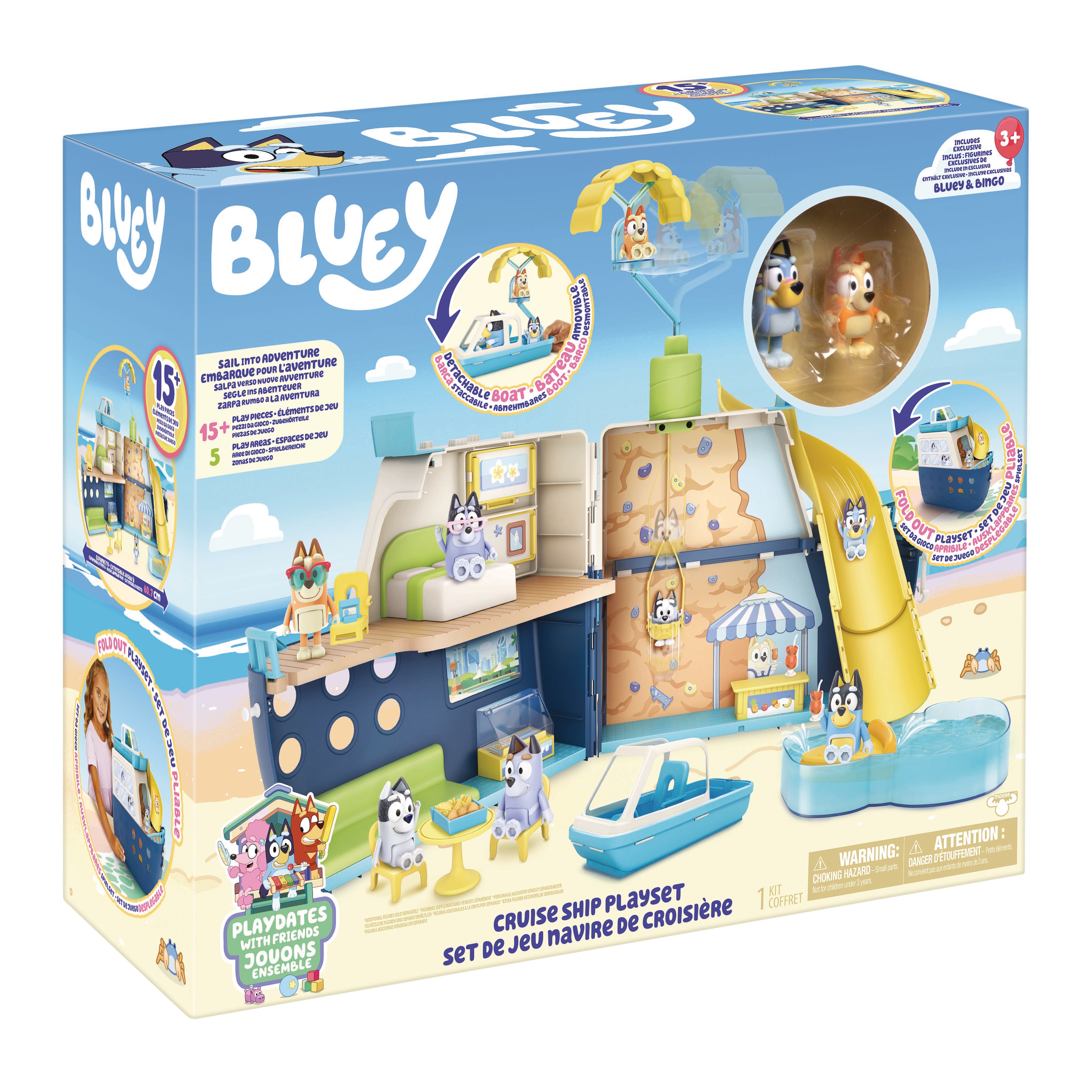 Playset Barco de Crucero con 6 zonas de juego y más de 10 accesorios Bluey 13