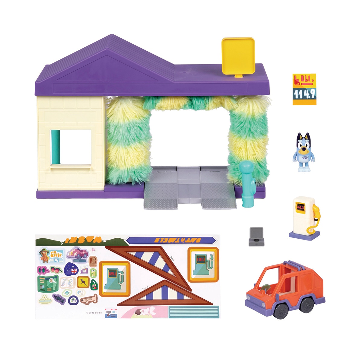 Playset Túnel de Lavado. Incluye coche y 7 accesorios Bluey 4