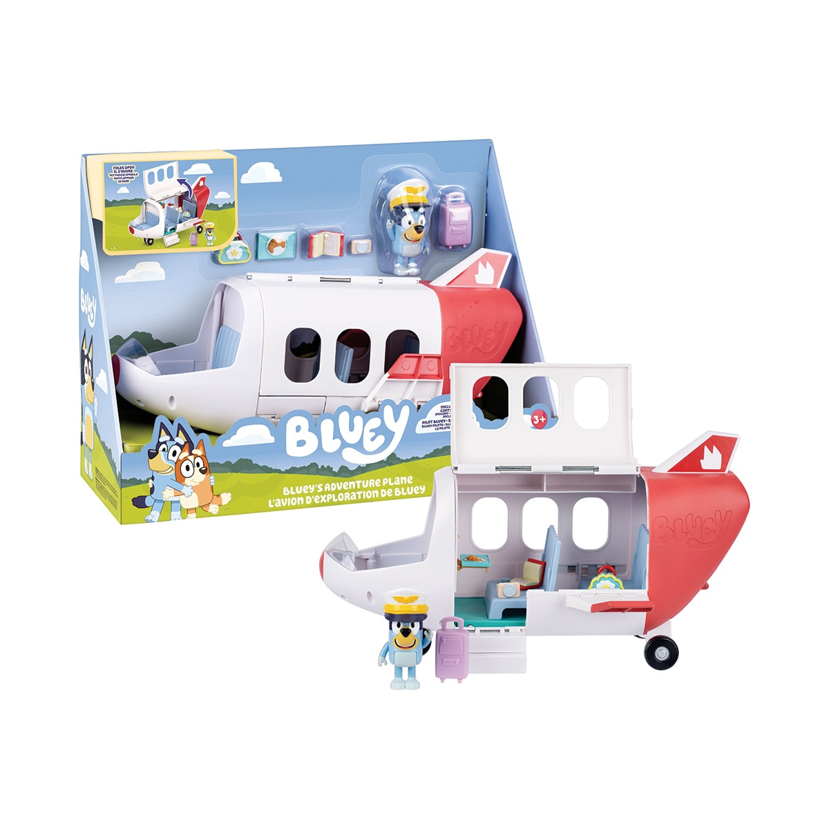 Imagen 0 de Playset Avión de Bluey. Incluye 1 figura de Bluey y 6 accesorios Bluey