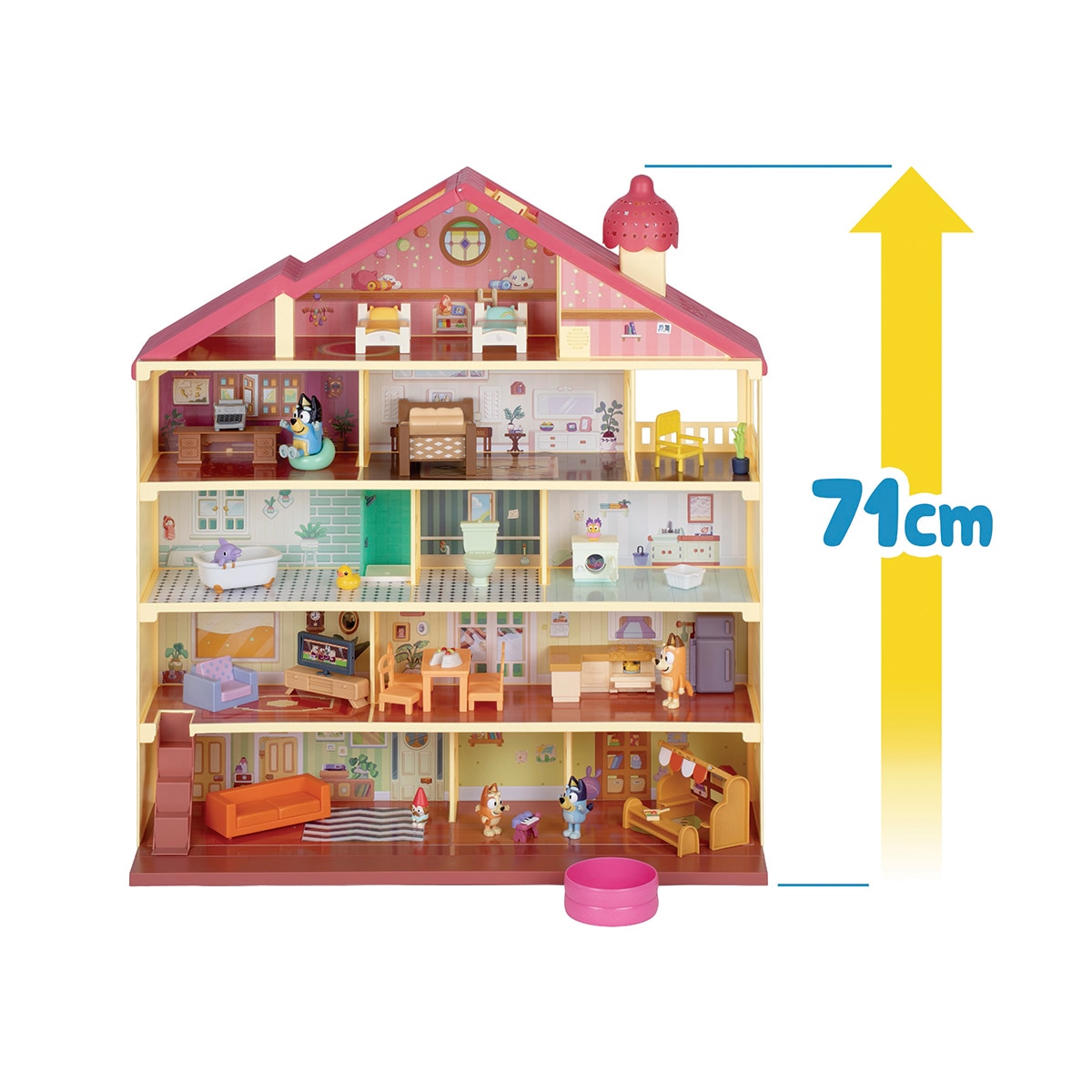 Playset Mega Casa de Bluey 12 áreas de juego, 4 nuevas habitaciones, con luces y sonidos. Incluye 4 figuras y accesorios exclusivos Bluey 2