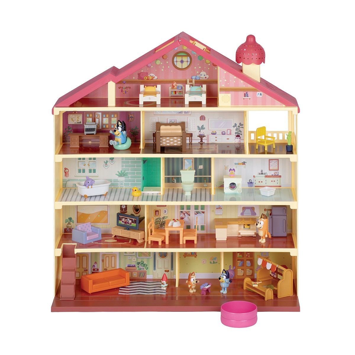 Playset Mega Casa de Bluey 12 áreas de juego, 4 nuevas habitaciones, con luces y sonidos. Incluye 4 figuras y accesorios exclusivos Bluey 3