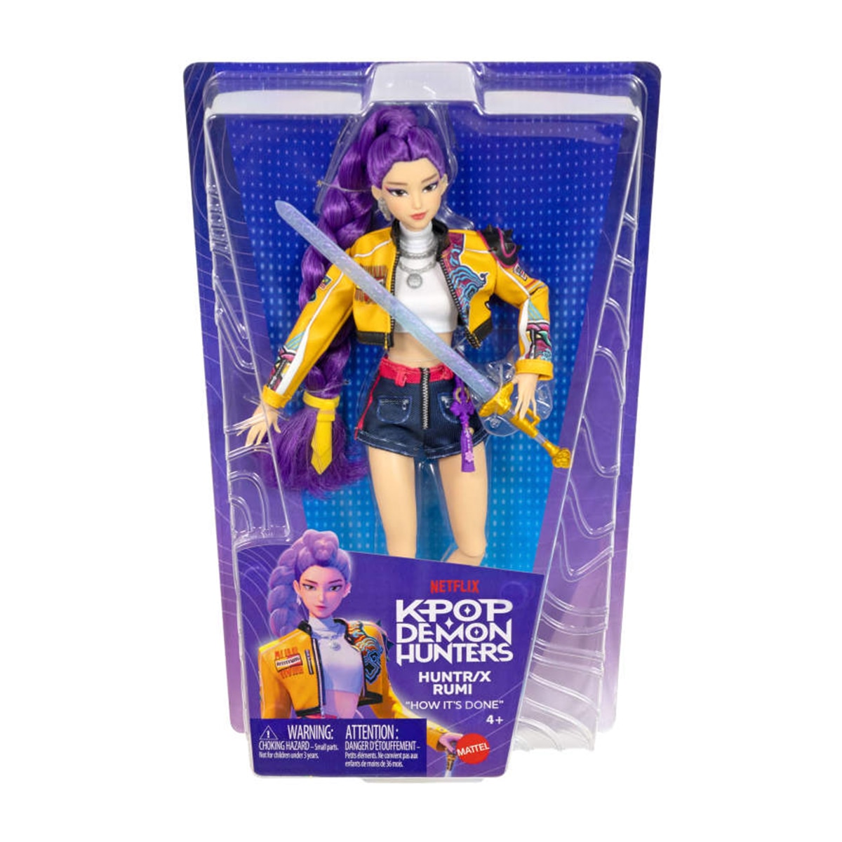 Muñeca Rumi HUNTR/X con el conjunto de la actuación "How It's Done" y accesorio de espada Netflix 7