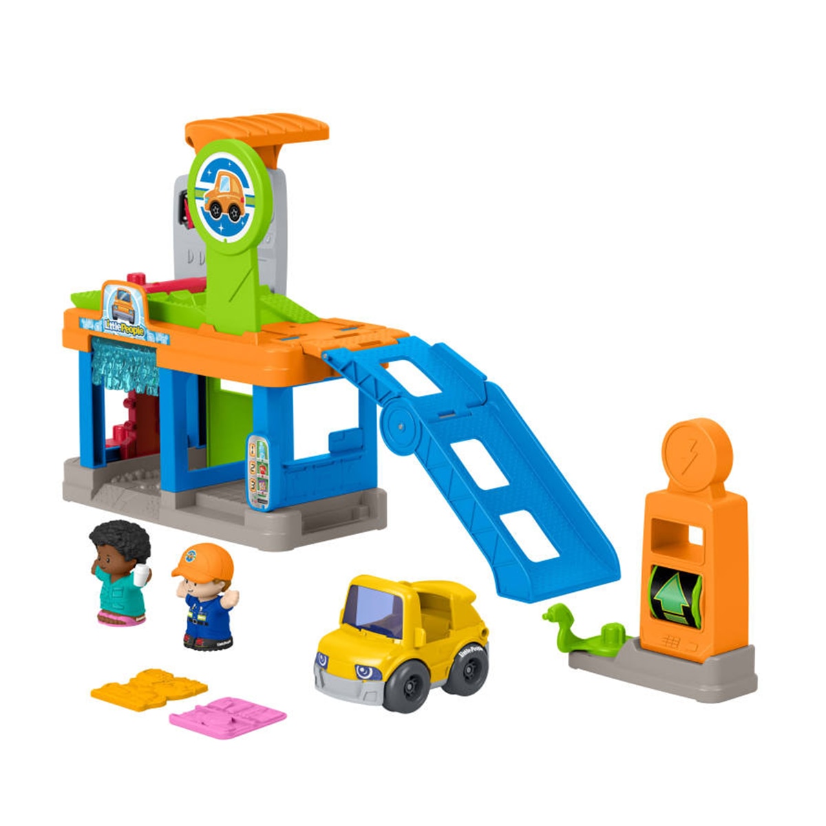 Imagen 1 de Juguete para bebés Little People con gasolinera, coche y figuras para +1 año Fisher-Price