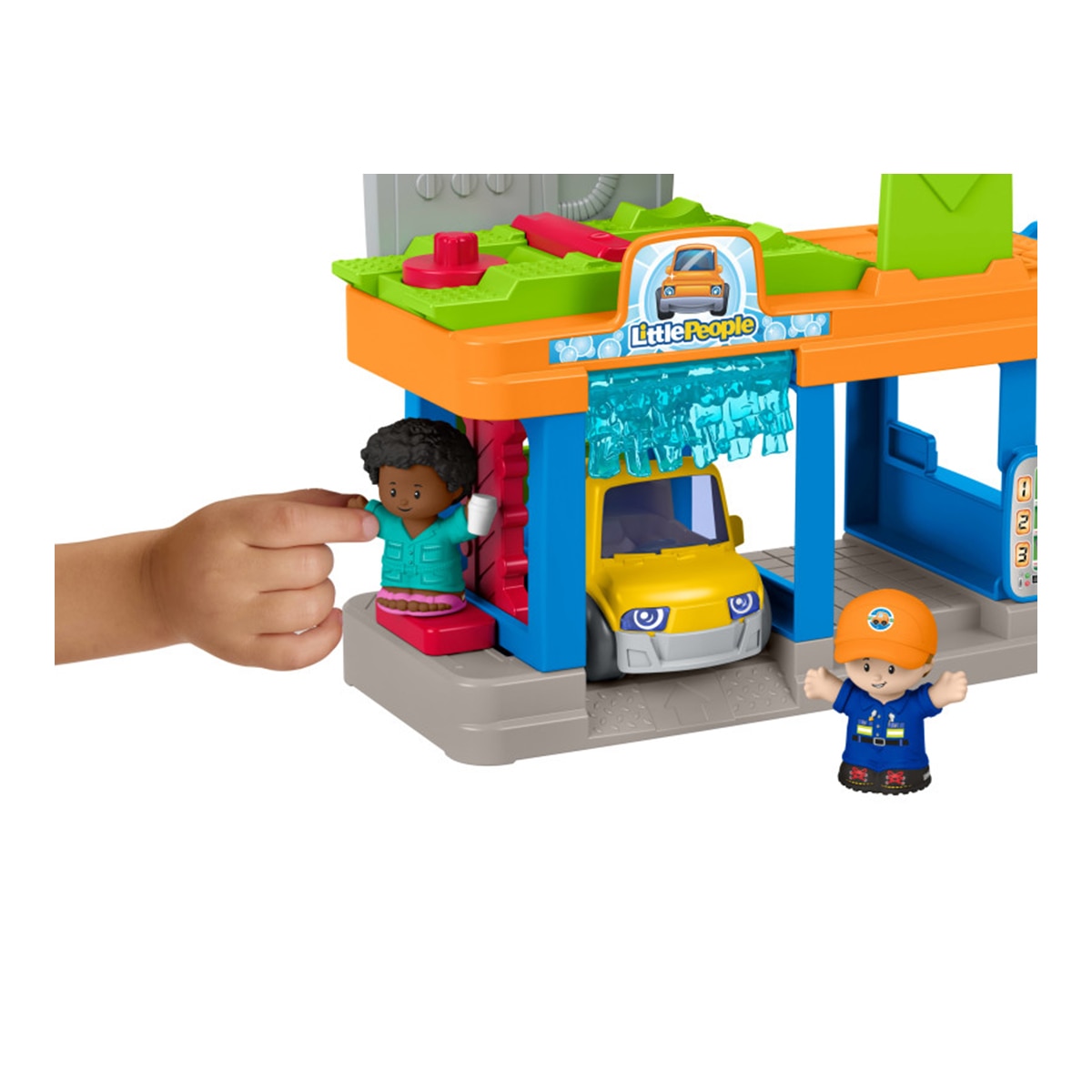 Imagen 3 de Juguete para bebés Little People con gasolinera, coche y figuras para +1 año Fisher-Price