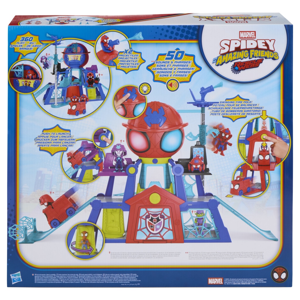 Playsets Rescue-Webs, Aracnocuartel Spidey And His Amazing Friends Marvel Hasbro 3