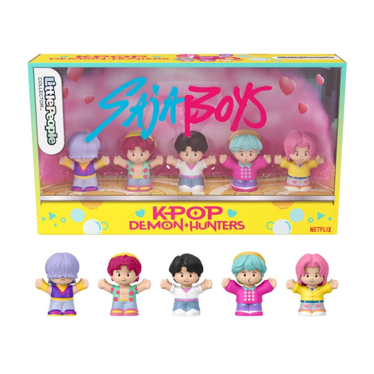 Figura Little People Collector Las guerreras K-pop Saja Boys edición especial con 5 figuras y embalaje premium para fans de la película 1