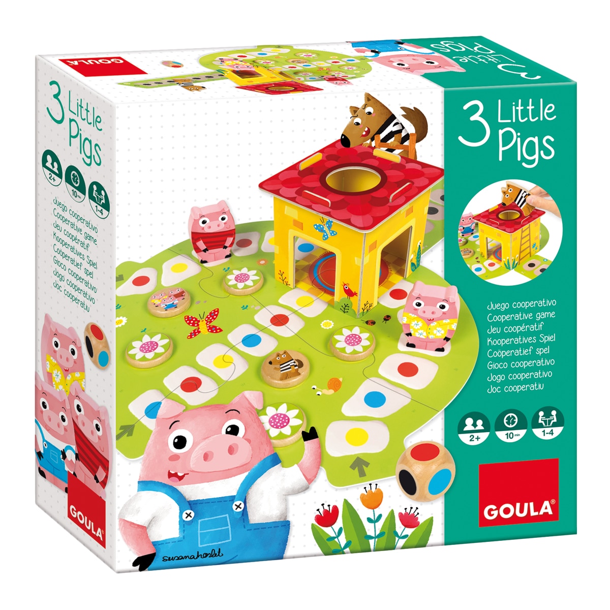 Imagem 0 de Os 3 Porquinhos Jogo de tabuleiro em madeira Goula