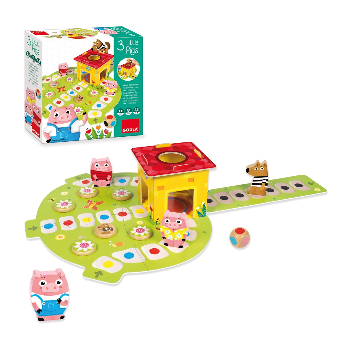 Juego de mesa Los 3 cerditos Juguete de Madera Goula 3