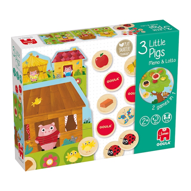 Juego educativo 3 Little Pigs Memo & Loto Goula