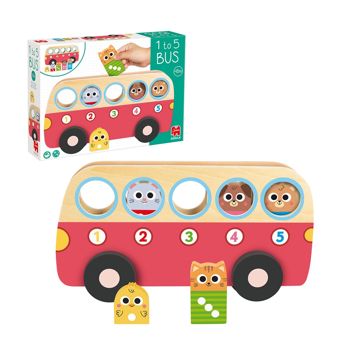 Imagen 0 de Juguete infantil Autobús Aprende los números 1 a 5 Autocorrectivo Goula Diset