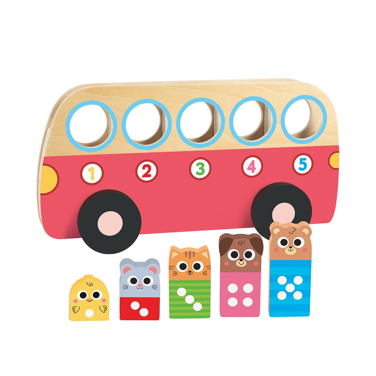 Juguete infantil Autobús Aprende los números 1 a 5 Autocorrectivo Goula Diset 3