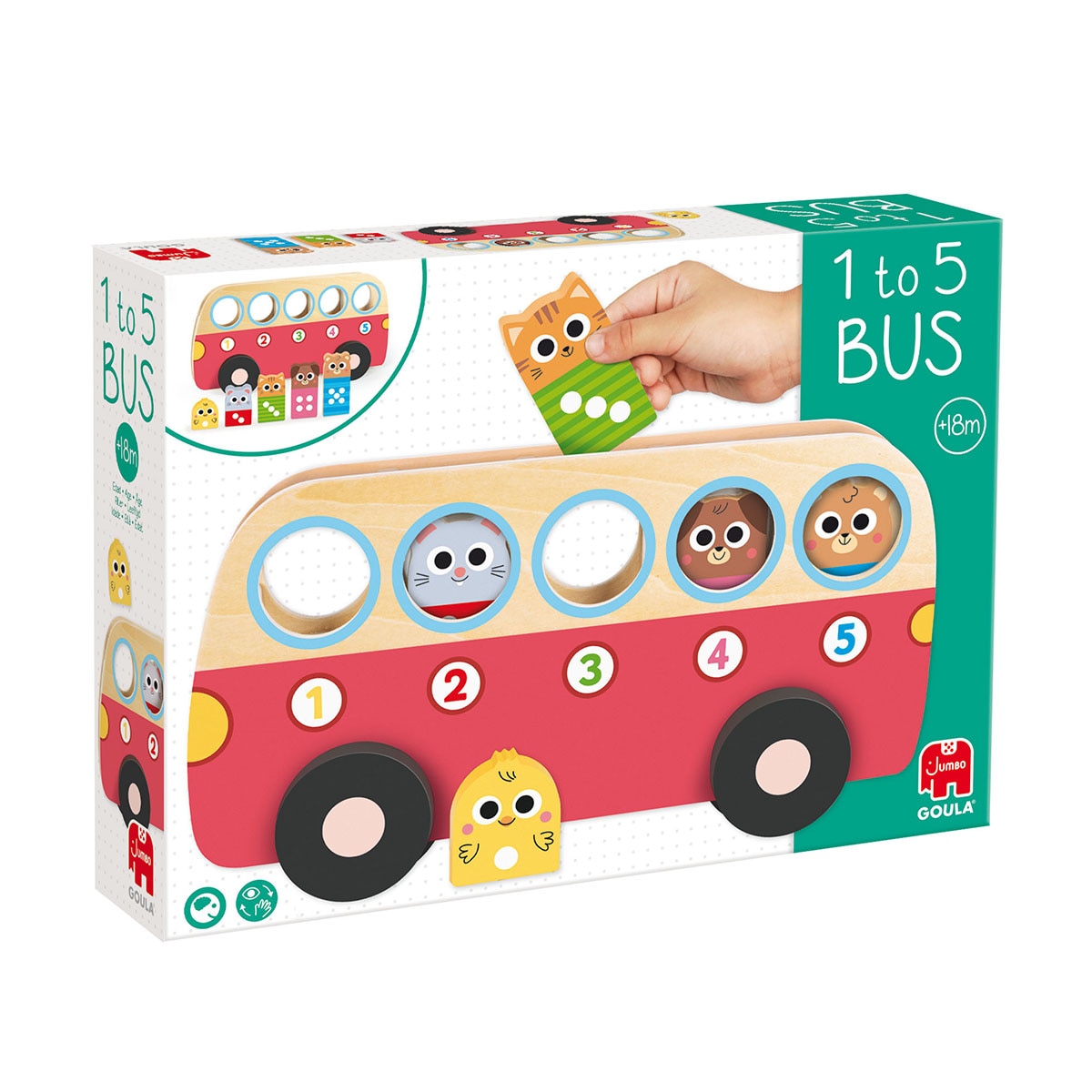 Juguete infantil Autobús Aprende los números 1 a 5 Autocorrectivo Goula Diset 10