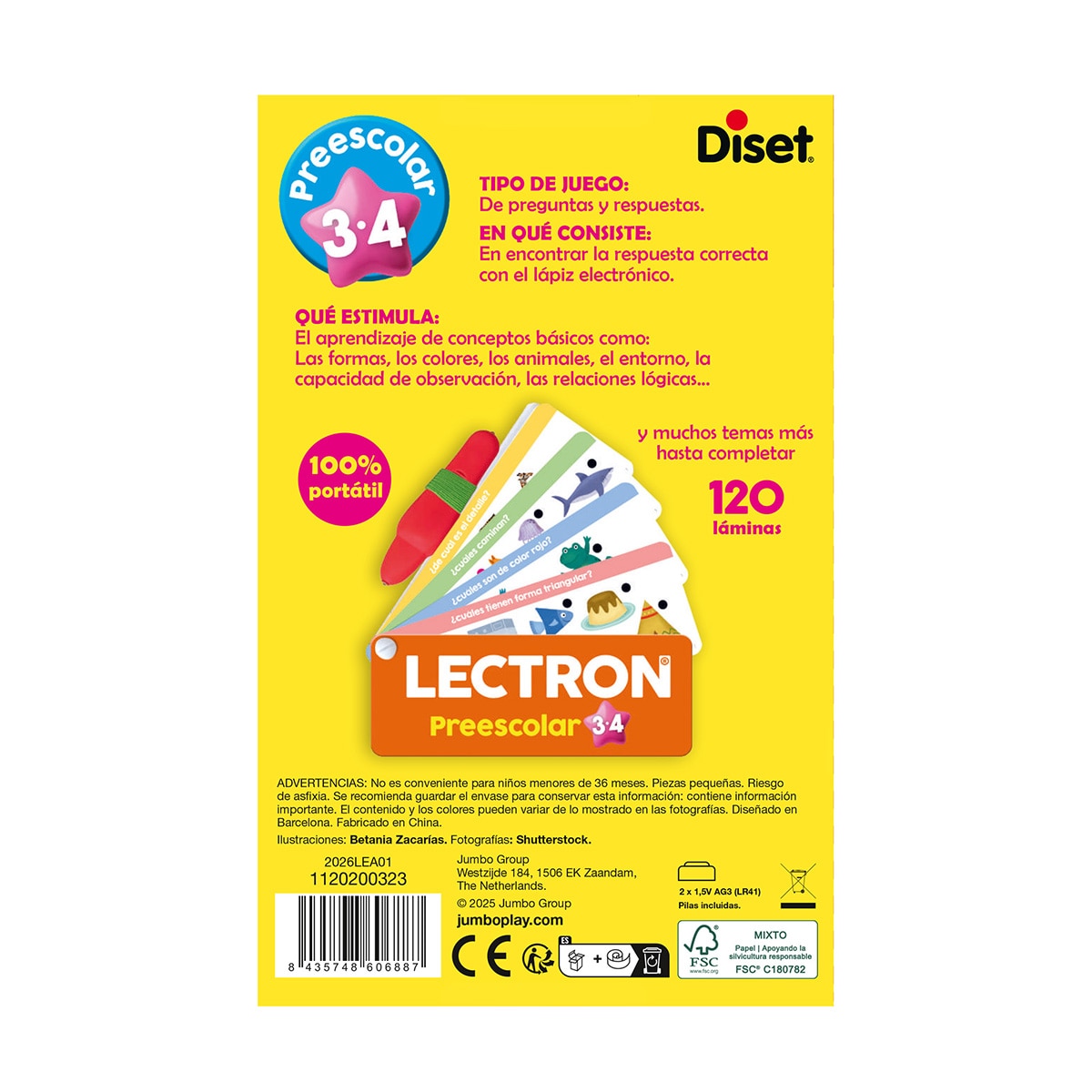 Juego educativo portátil Lectron Fan on the Go Preescolar Diset 7