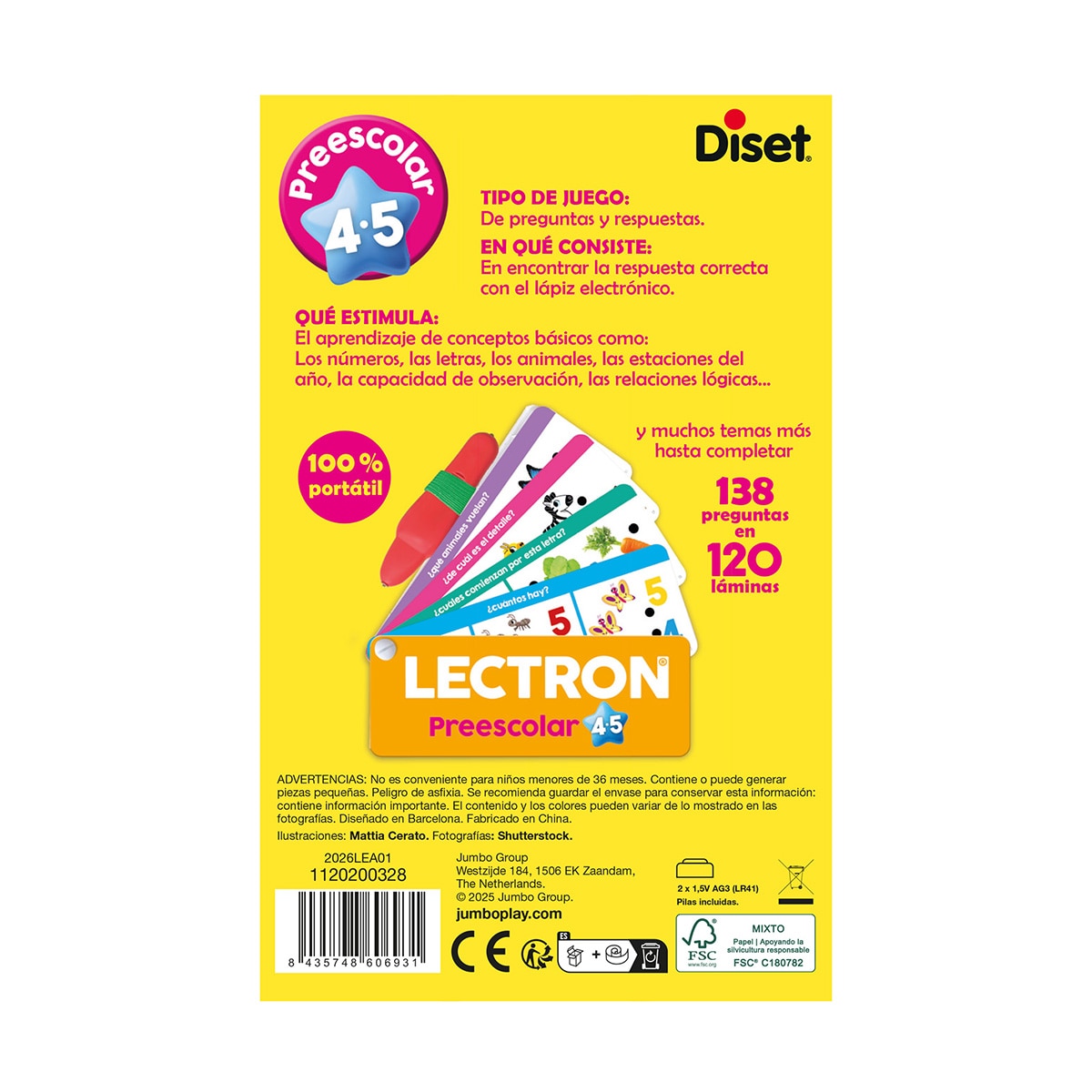 Juego educativo portátil Lectron Fan on the Go Preescolar Diset 5
