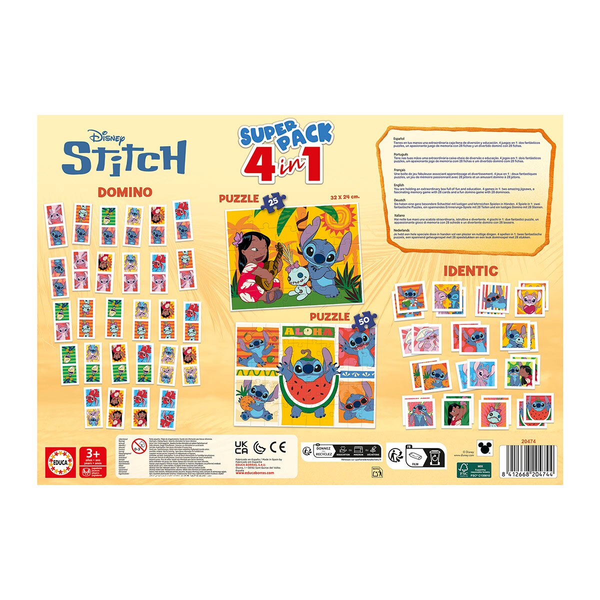 Juego Puzzle Superpack Stitch Disney Educa 4