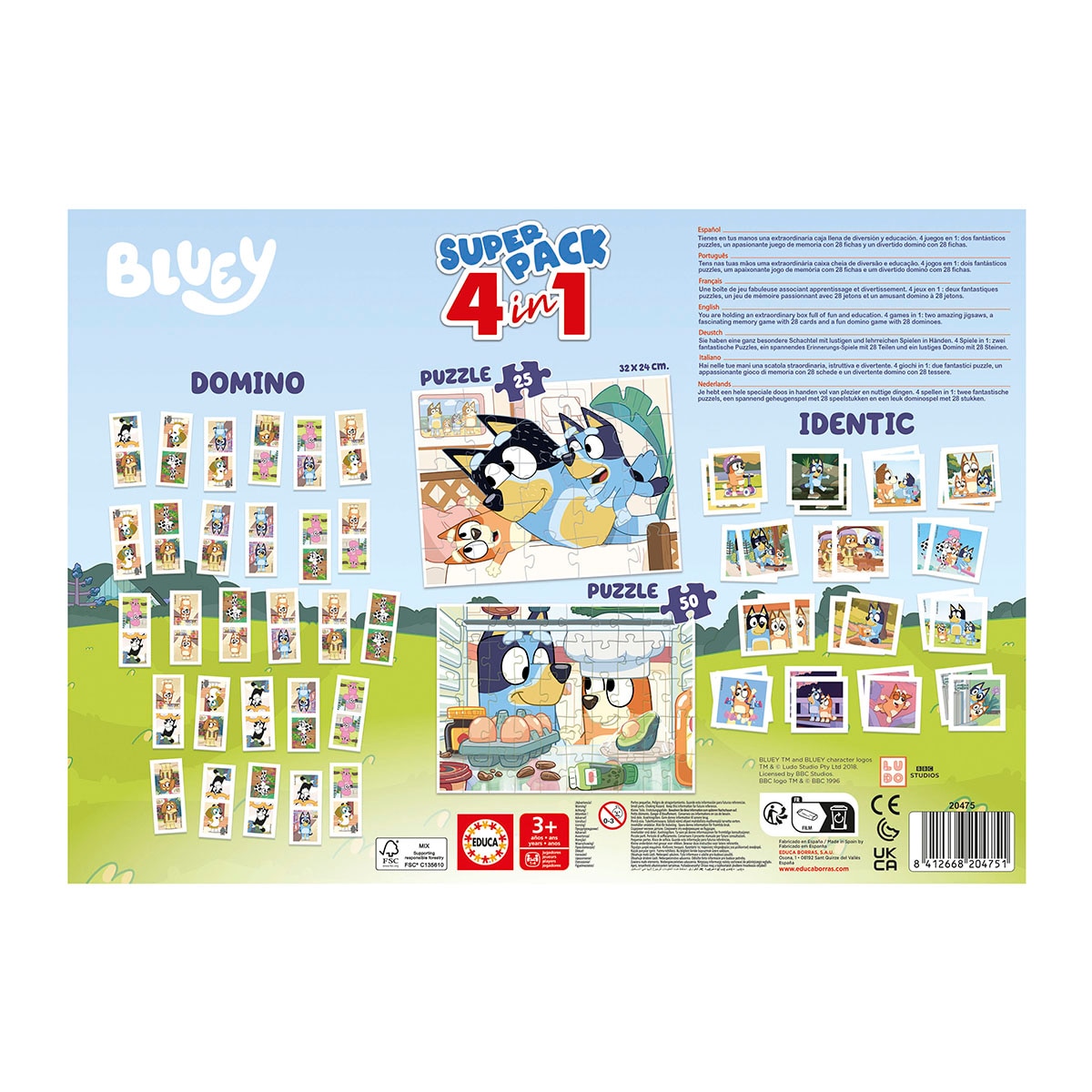 Juego Puzzle Superpack Bluey Bbc Educa 4