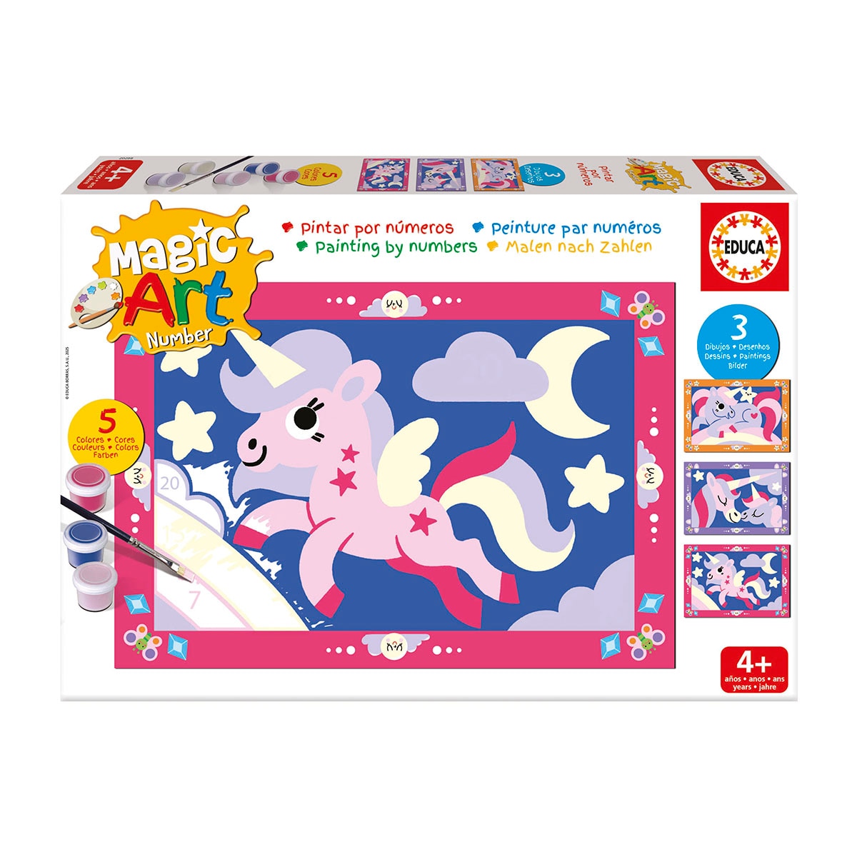 Imagen 0 de Manualidad Magic Art Number Unicornios +4 Educa