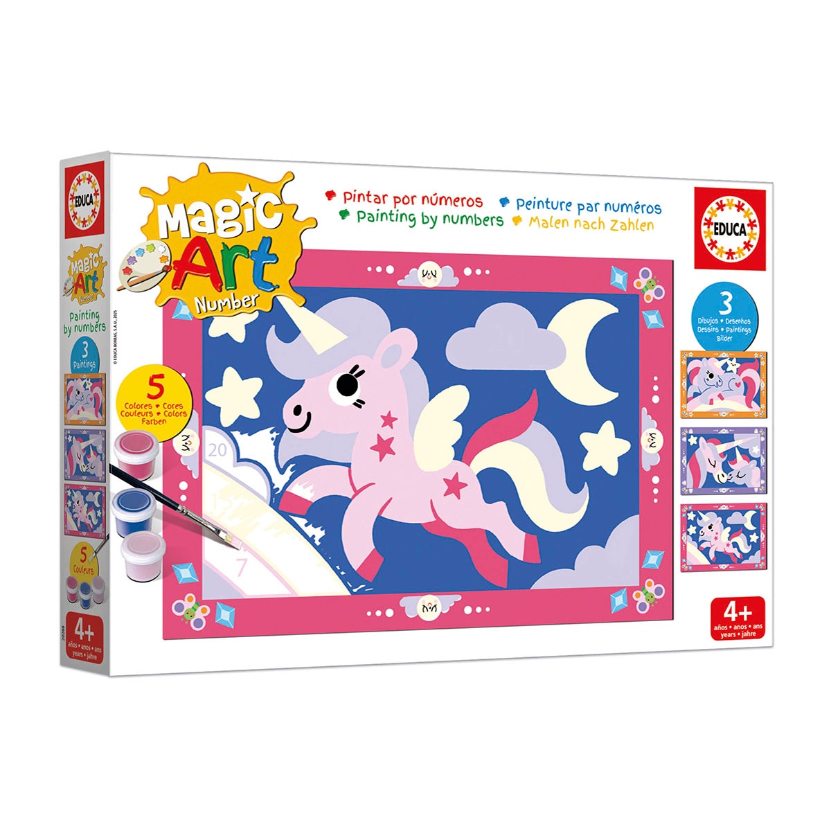 Manualidad Magic Art Number Unicornios +4 Educa 3