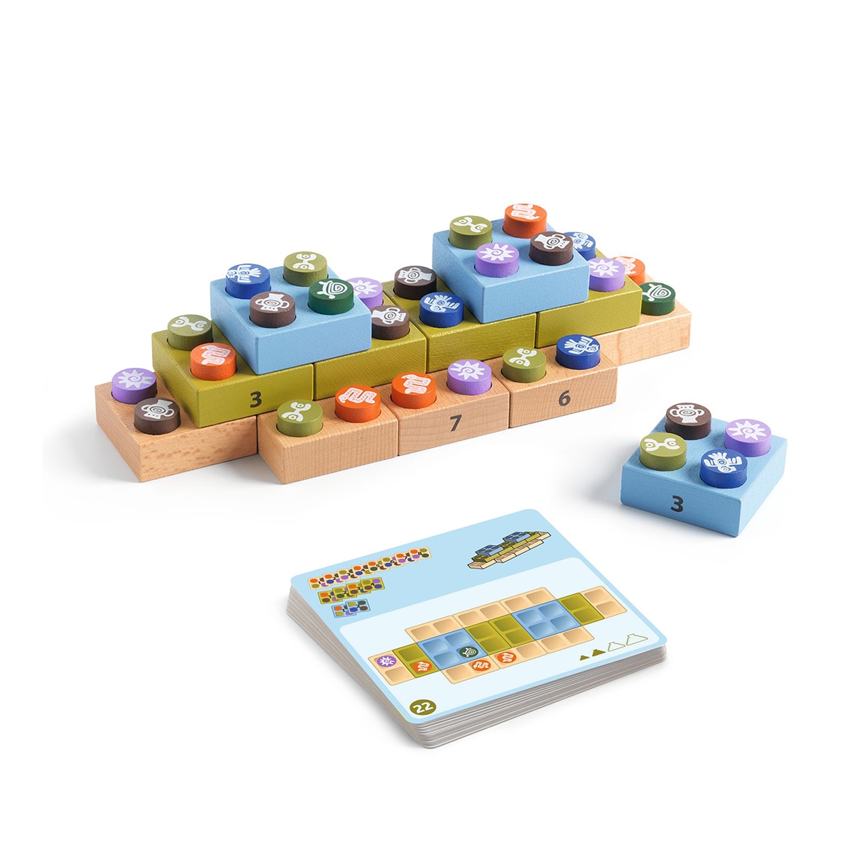 Juego de mesa bloques de madera y cartas
 Djeco 2