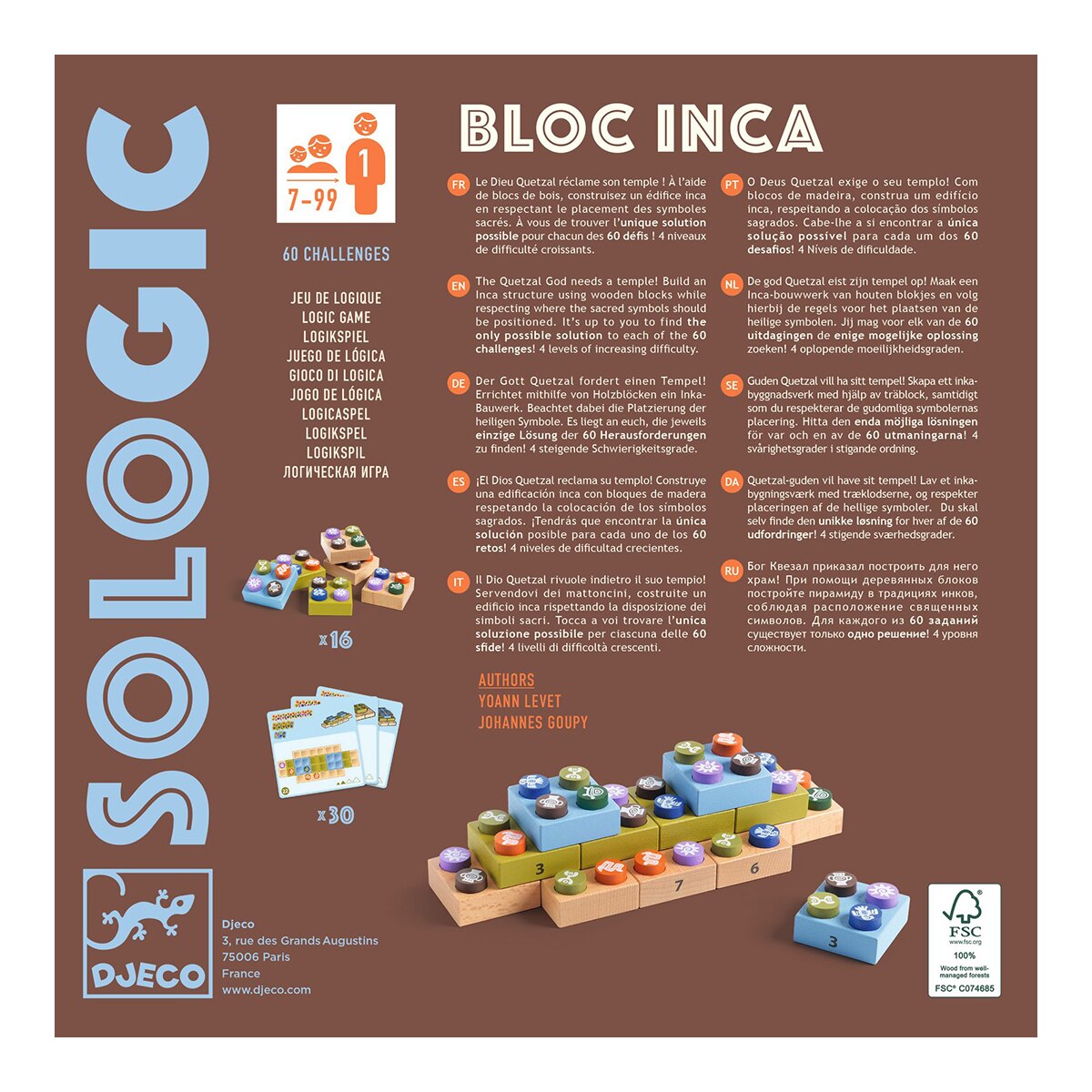Juego de mesa bloques de madera y cartas
 Djeco 3