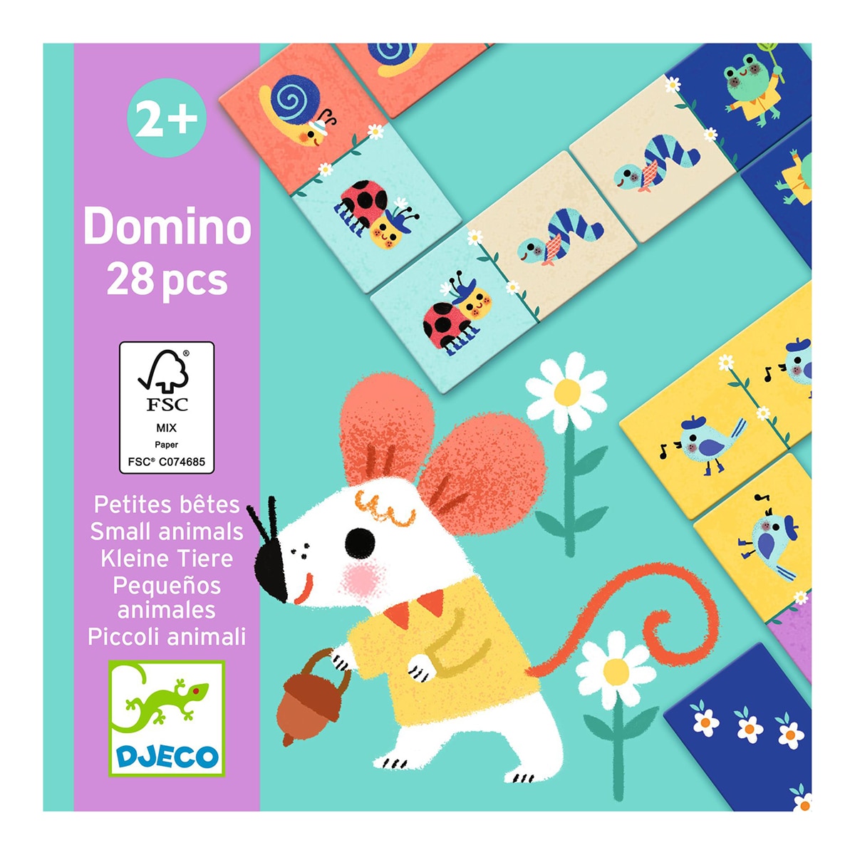 Juego 28 fichas de dominó de cartón Djeco 2