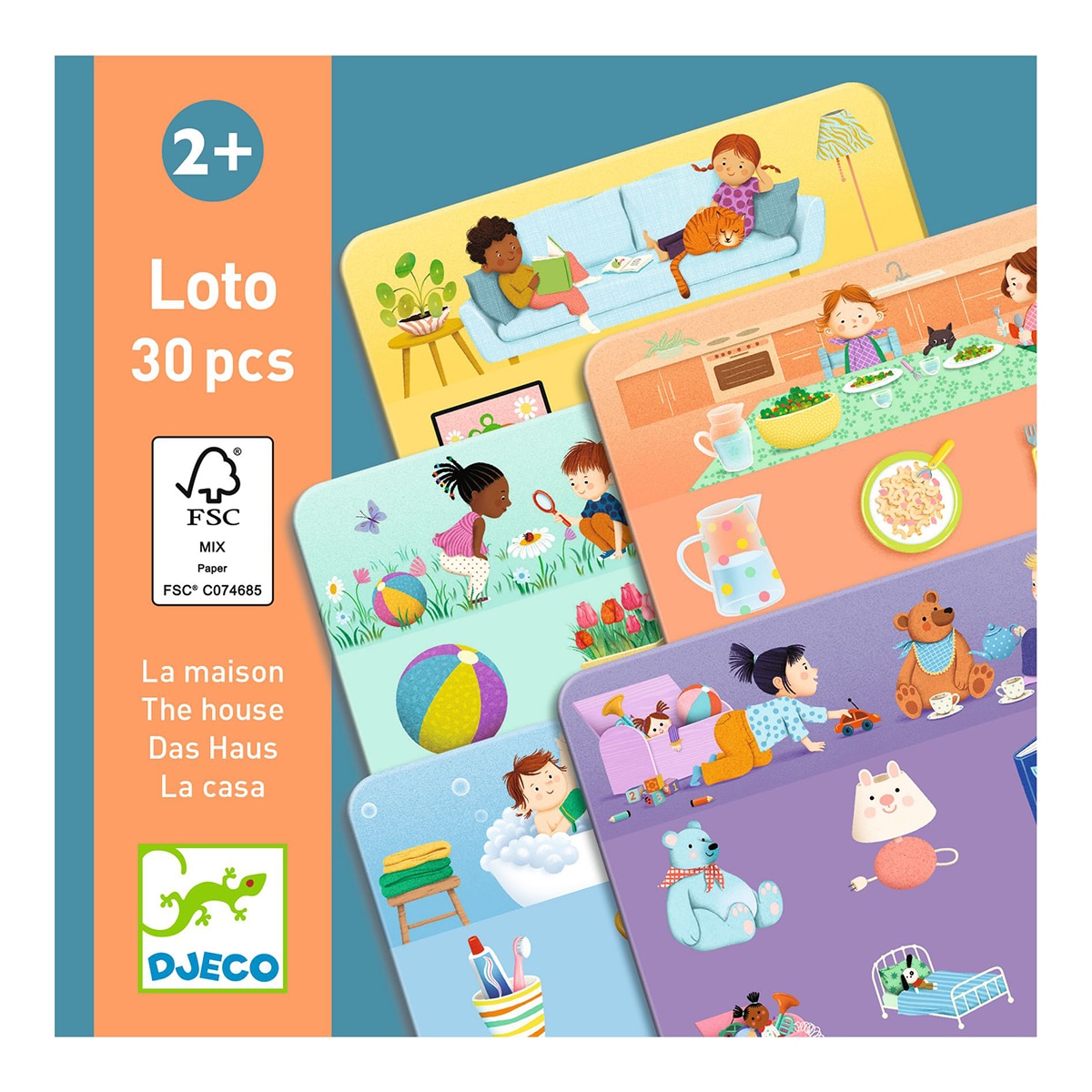 Juego cinco láminas y 30 piezas Djeco 2