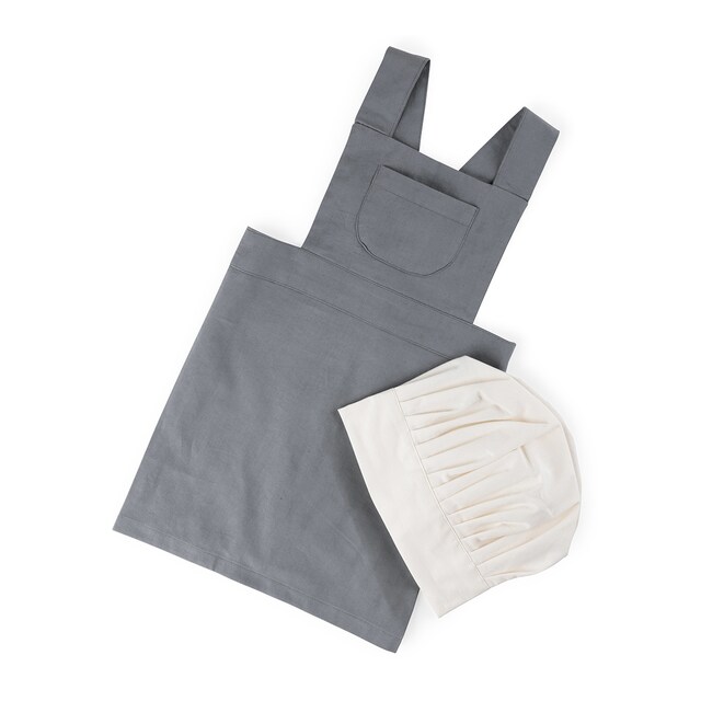 Imagen 0 de Set de delantal y gorro, gris clásico y blanco clásico