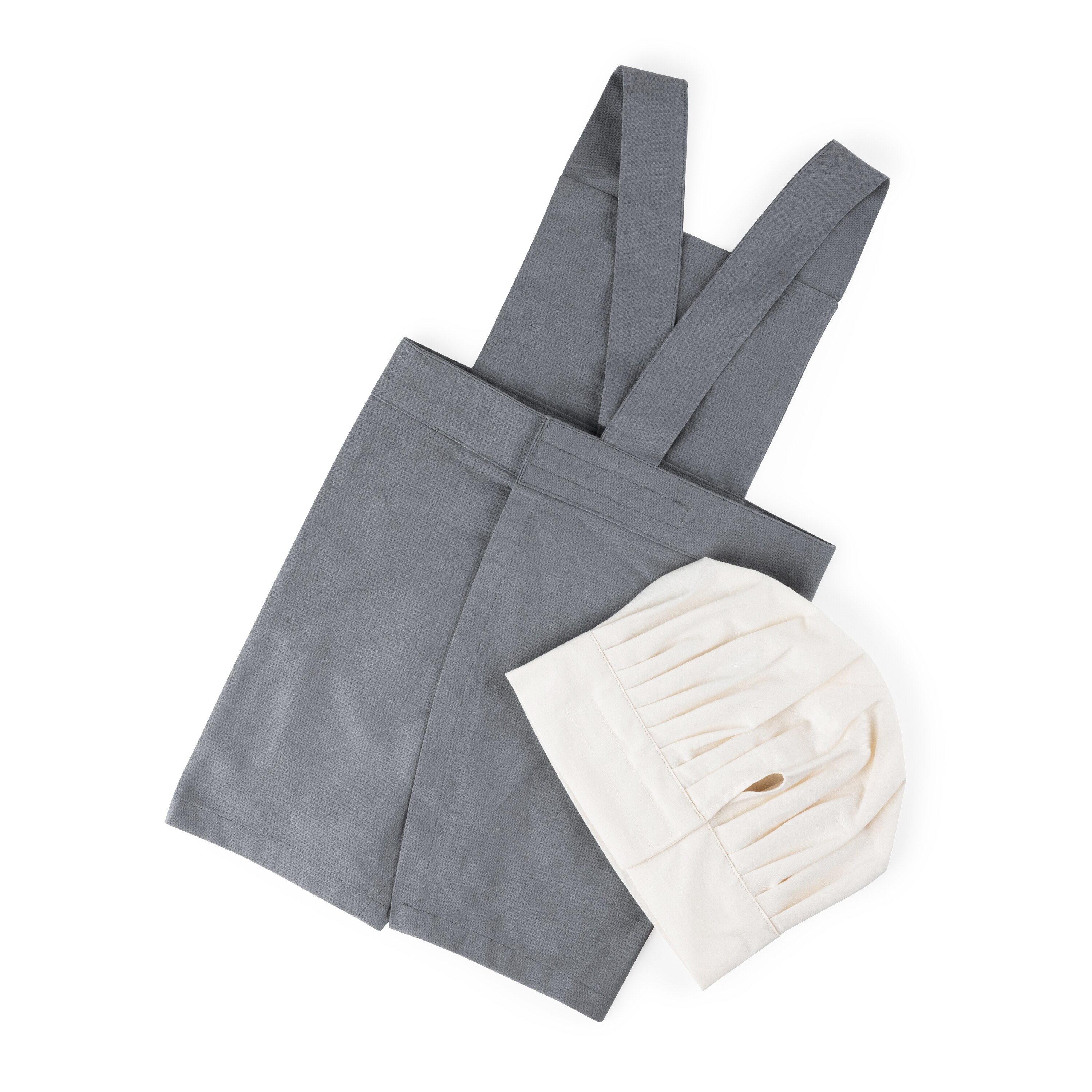Set de delantal y gorro, gris clásico y blanco clásico 3
