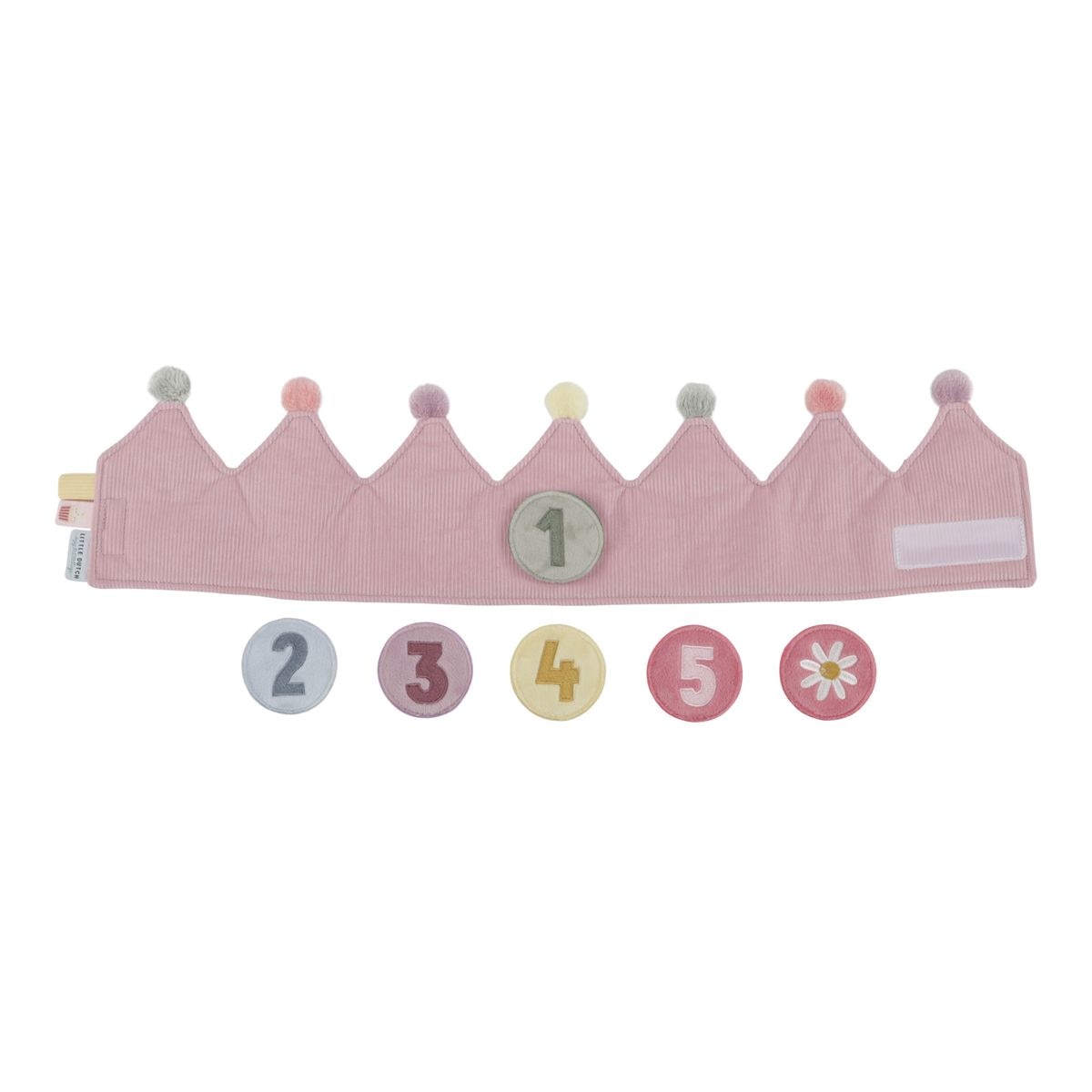 Corona de cumpleaños con números rosas 5