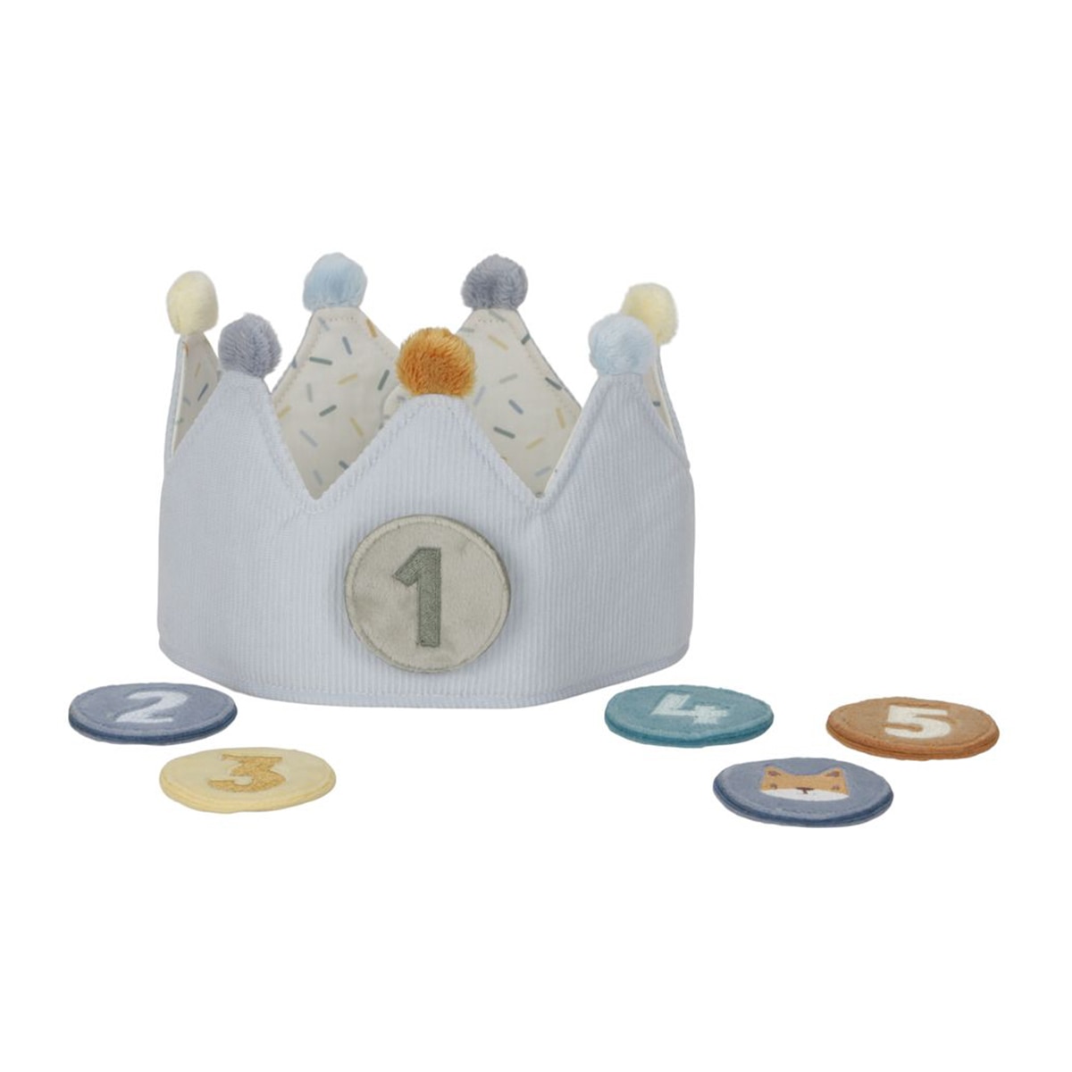 Corona de cumpleaños con números azul 3