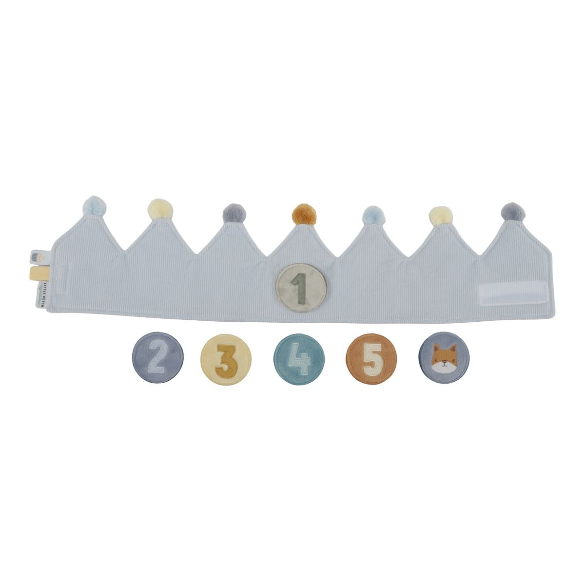 Corona de cumpleaños con números azul 4