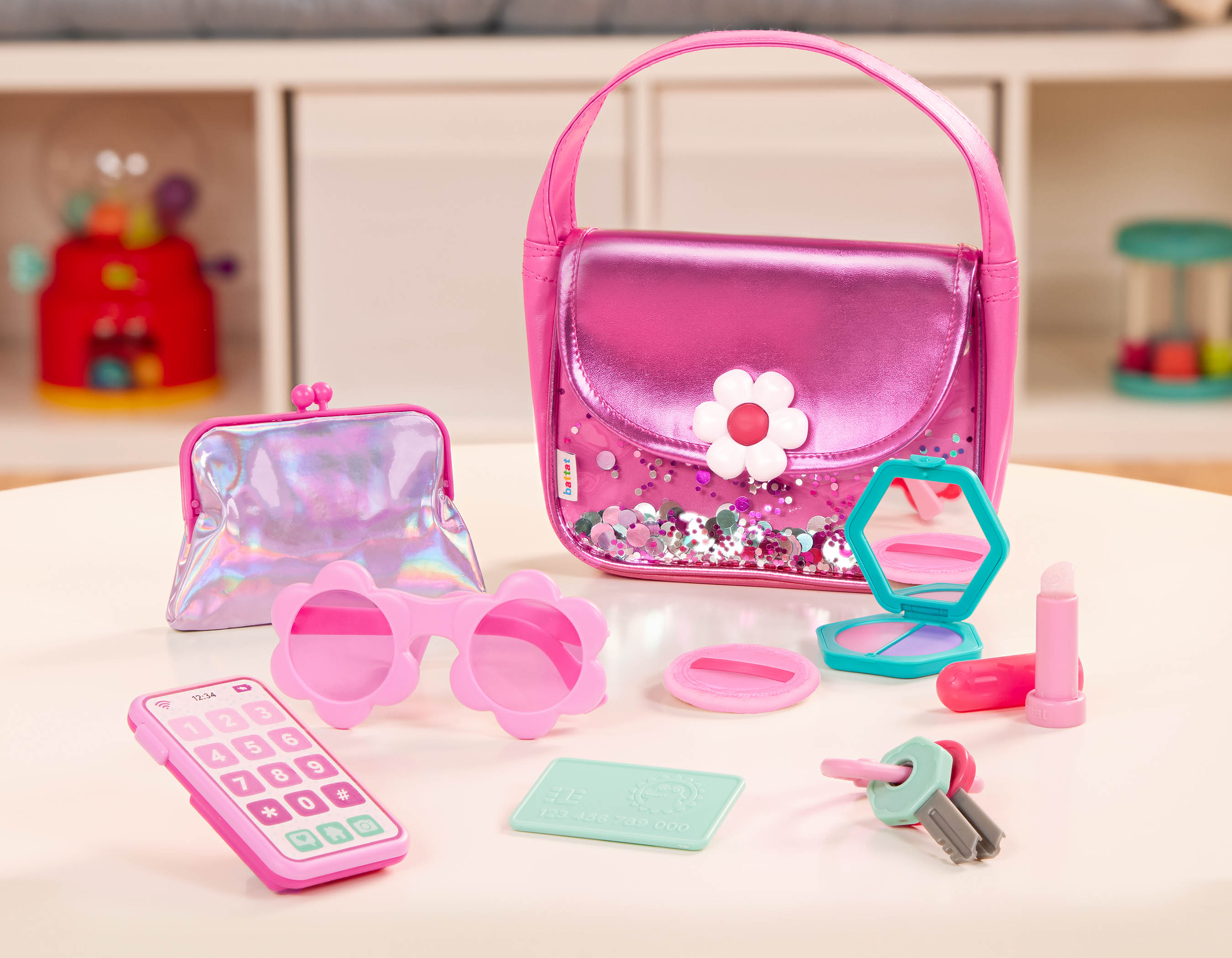 Set Bolso con maquillaje y accesorios de juguete Battat 3