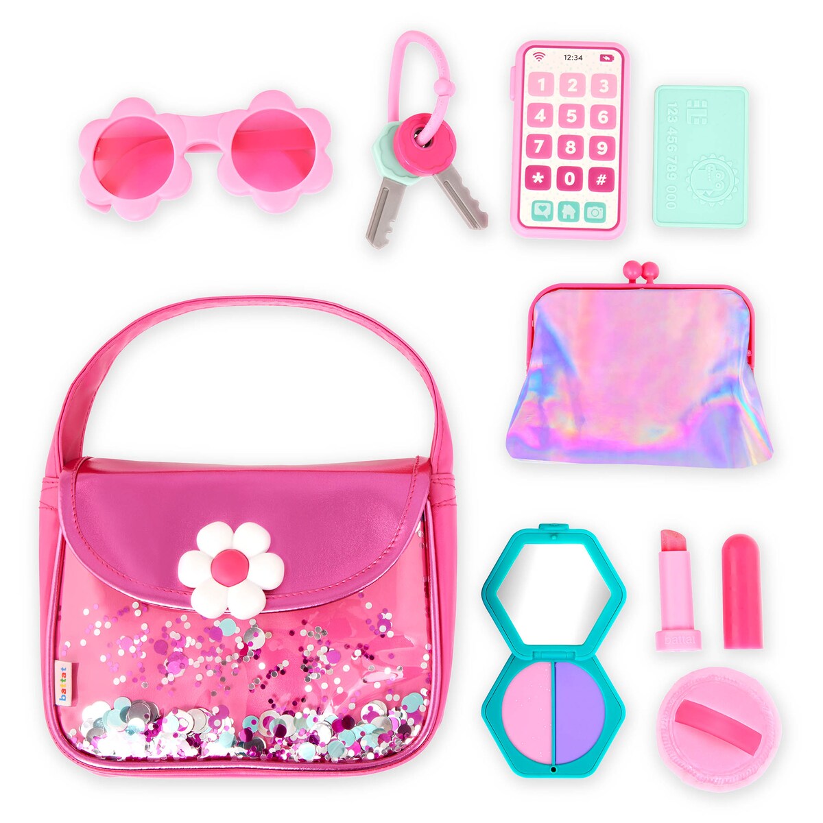 Set Bolso con maquillaje y accesorios de juguete Battat 4