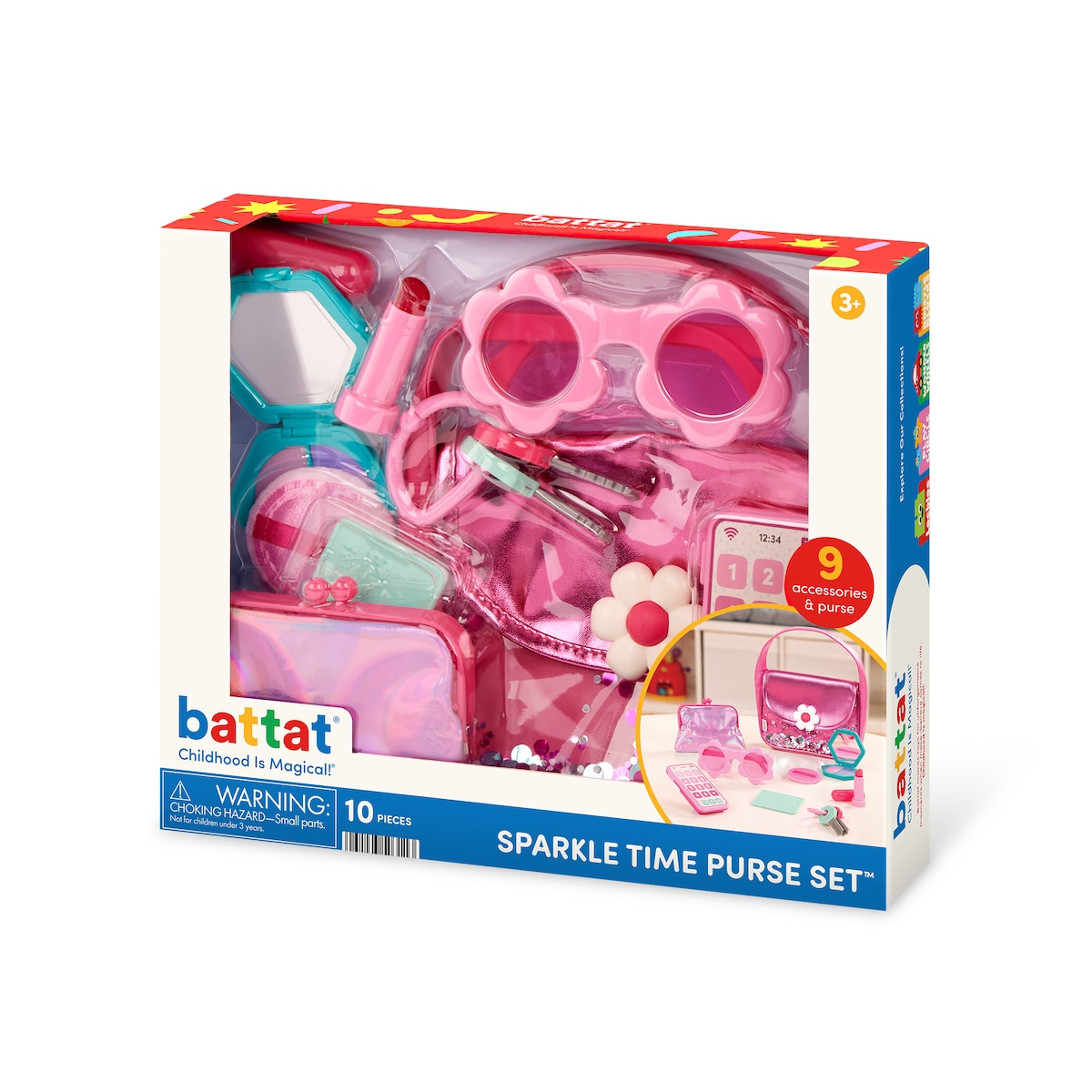 Set Bolso con maquillaje y accesorios de juguete Battat 14
