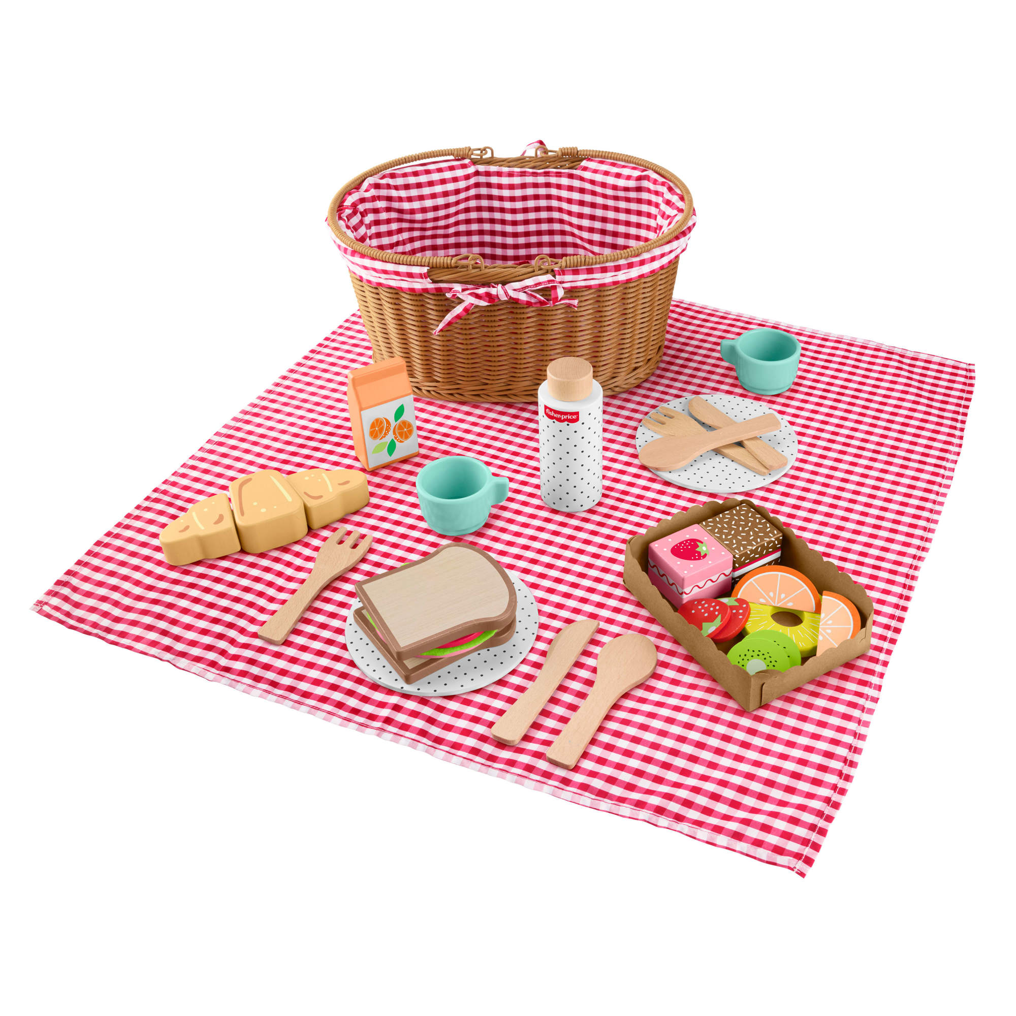 Juego de cesta de pícnic de madera con comida Fisher-Price 4