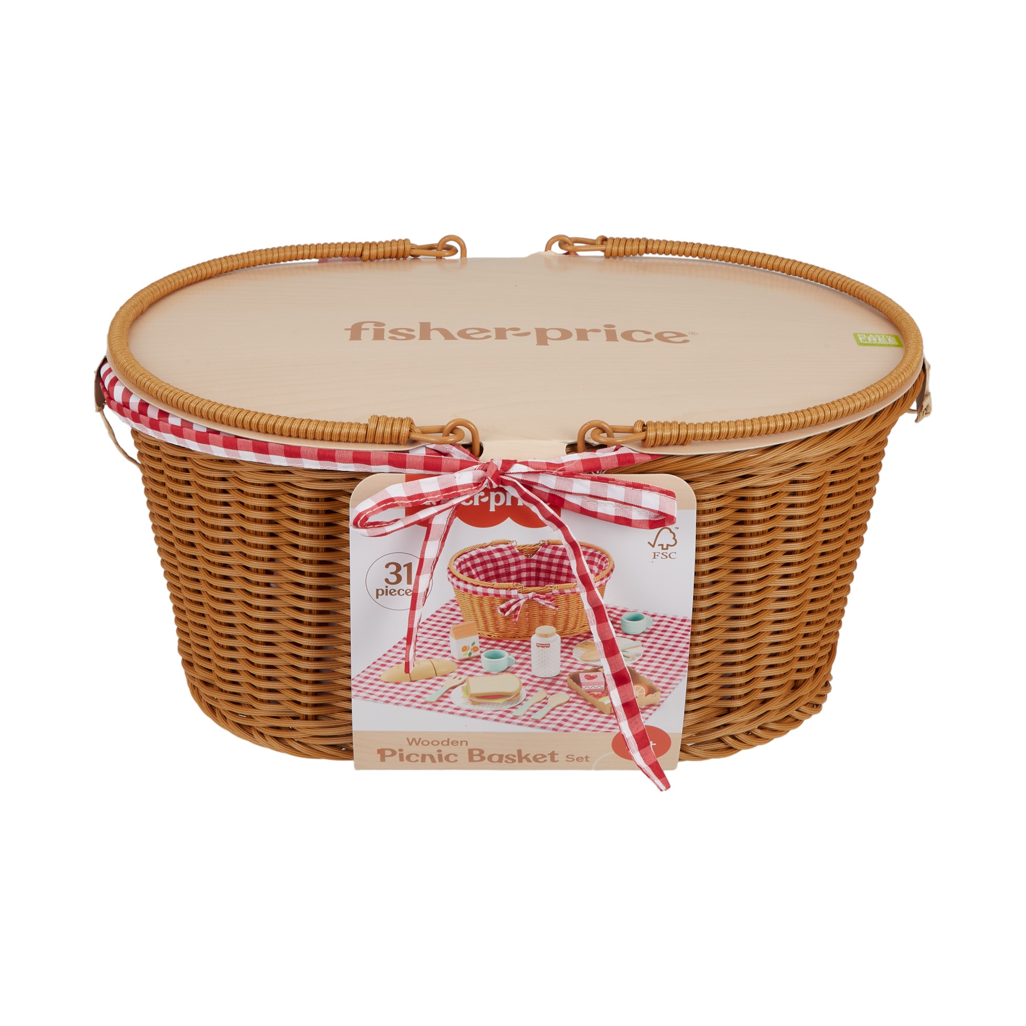 Juego de cesta de pícnic de madera con comida Fisher-Price 6