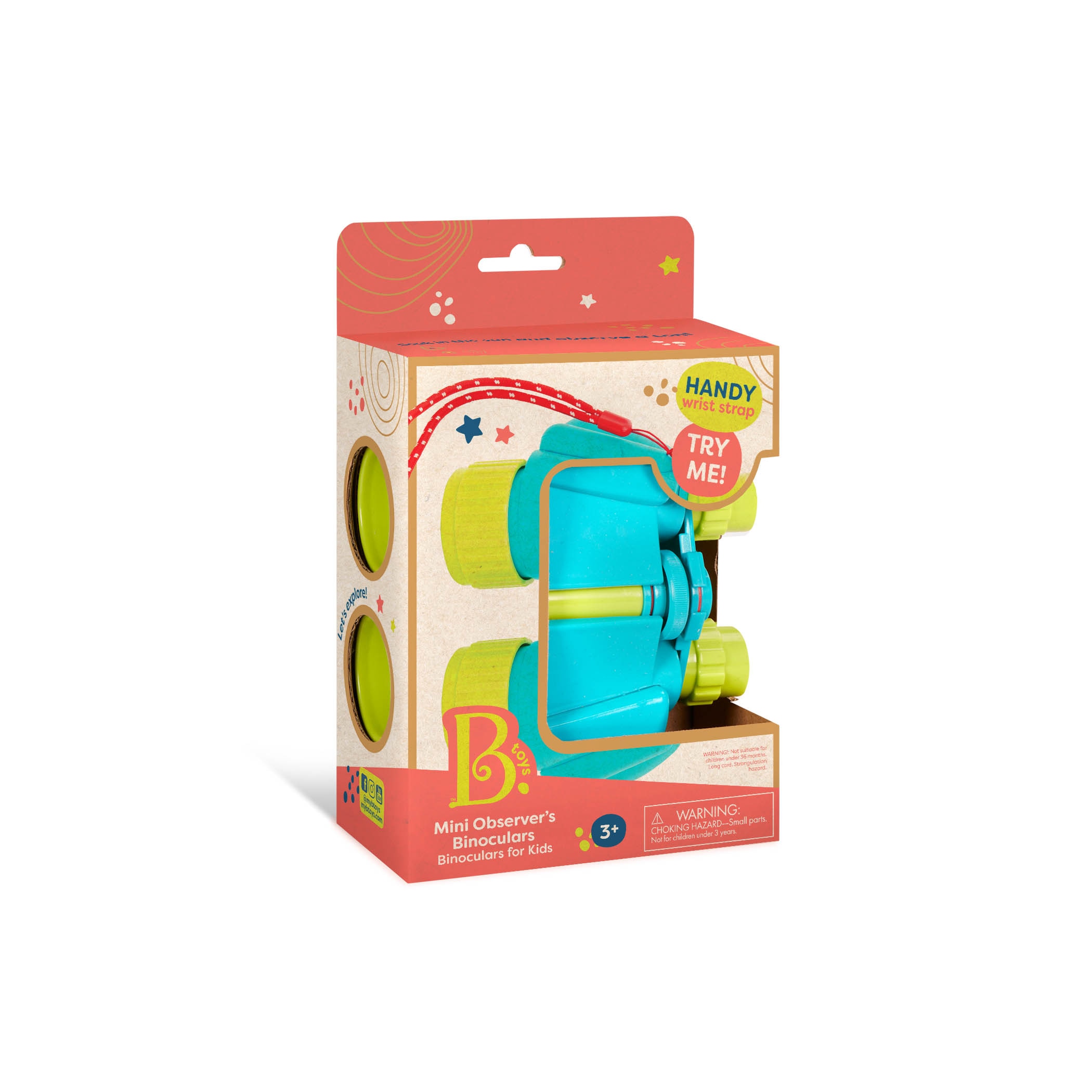 Prismaticos para niños con rueda de enfoque y correa B toys 5