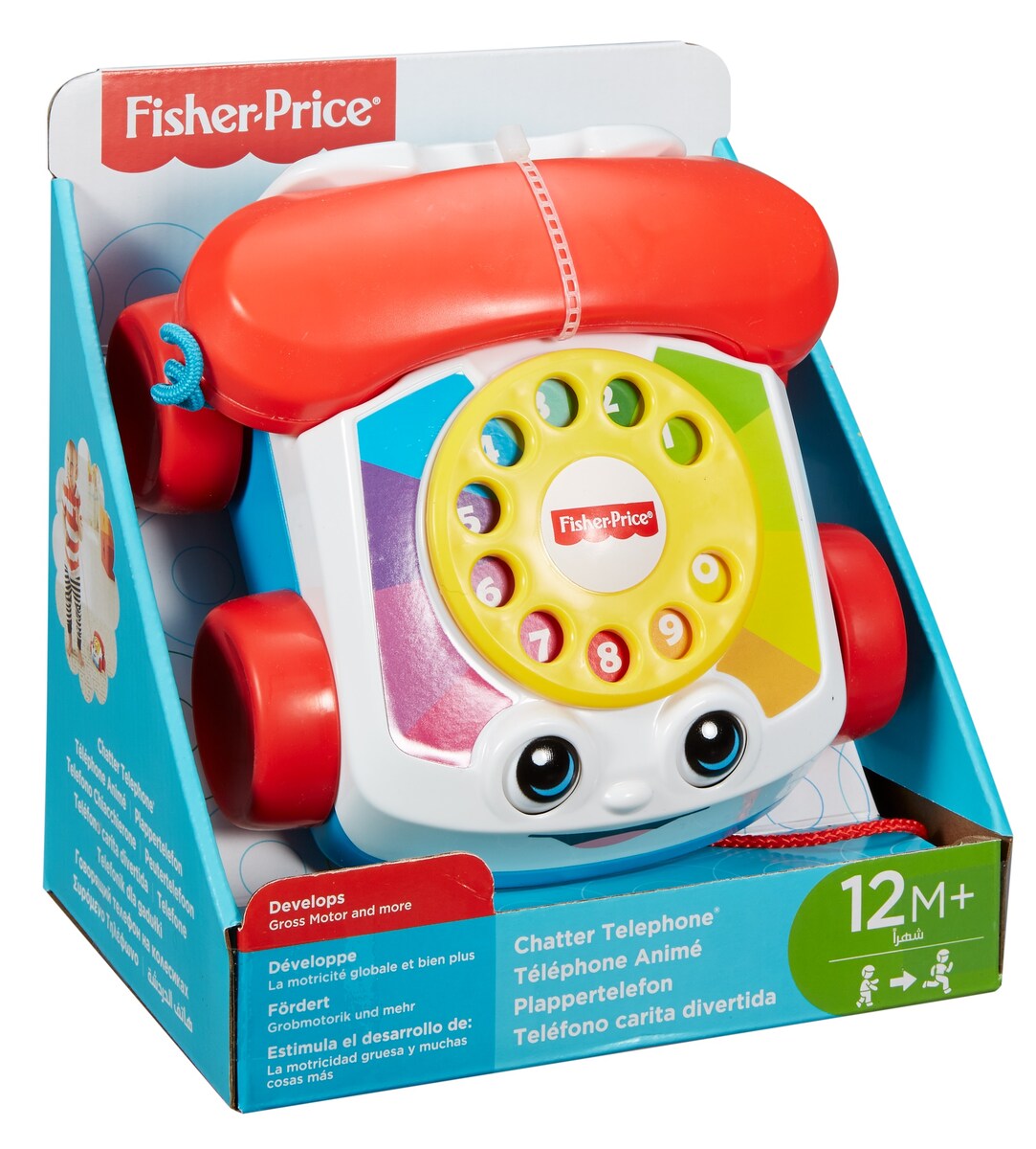 Fisher-Price Teléfono carita divertida, juguete educativo bebé +1