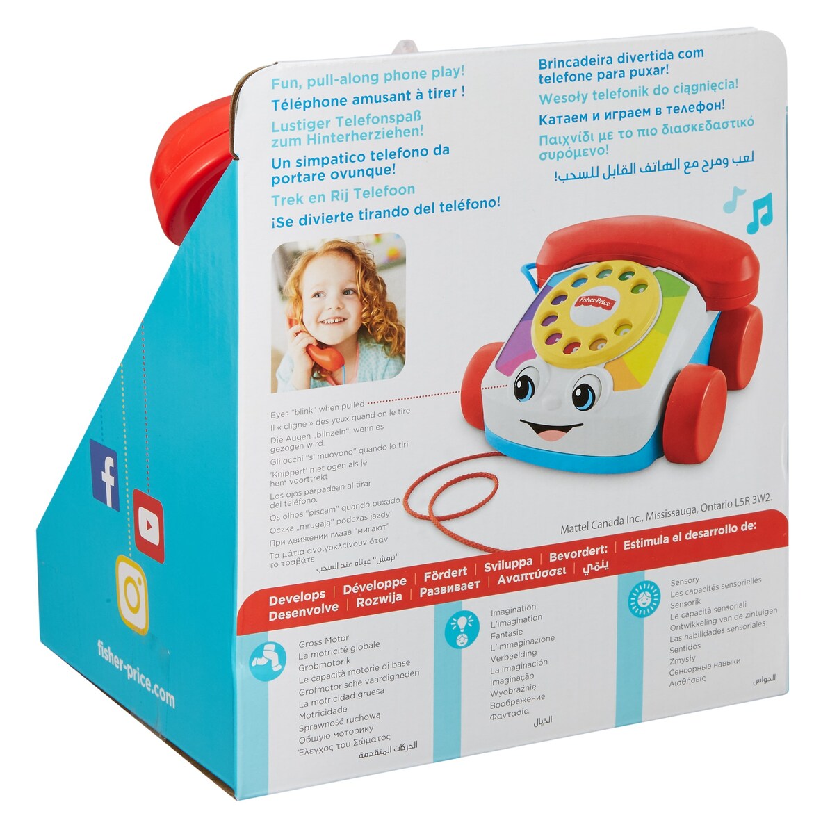 Fisher-Price Teléfono carita divertida, juguete educativo bebé +1