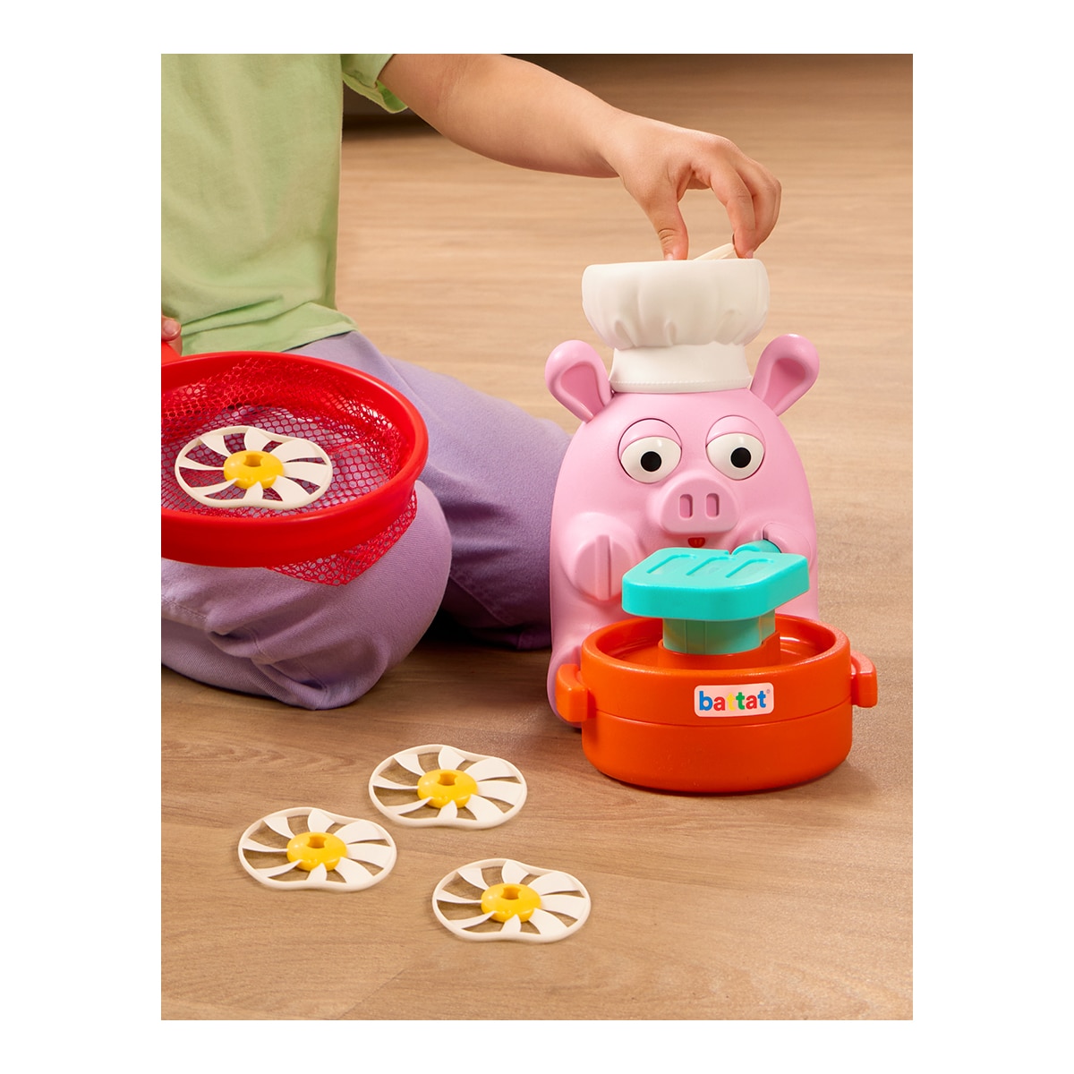 Cerdito Lanzador de Discos Battat 8 Piezas 8