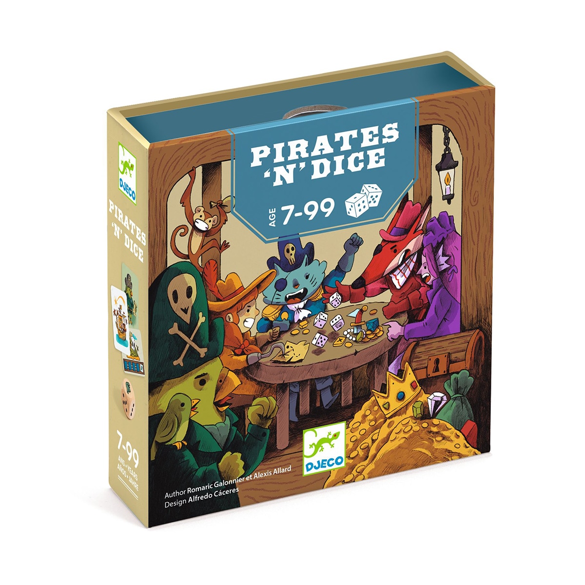 Juego 5 dados + 62 cartas + 1 reglas del juego Djeco 2