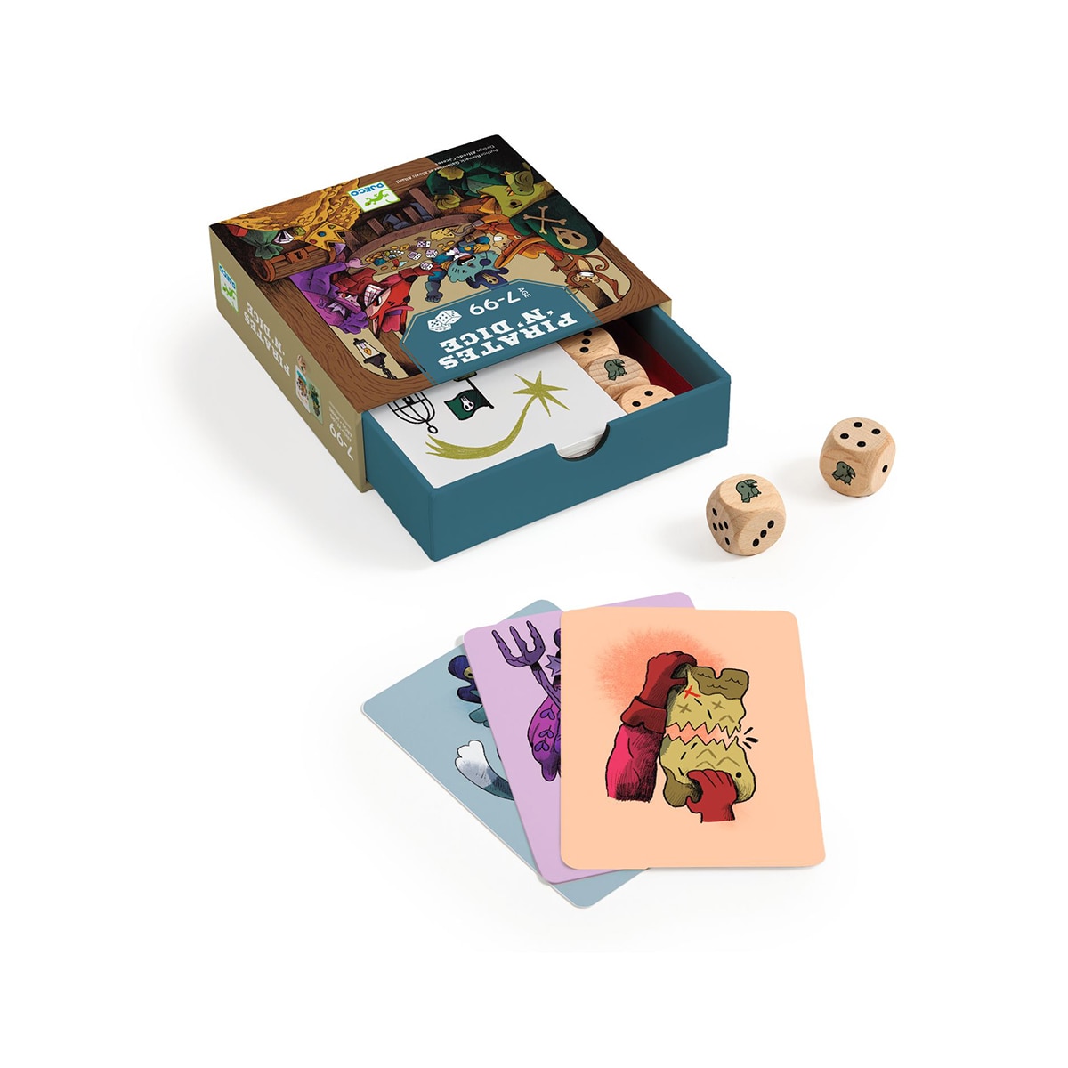 Juego 5 dados + 62 cartas + 1 reglas del juego Djeco 3