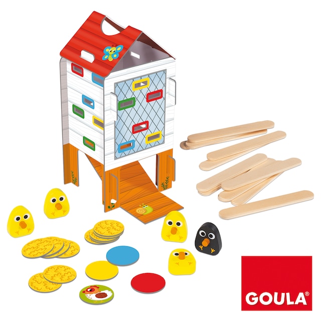 Juego de mesa competitivo Happy Chicken Juguete de Madera Goula