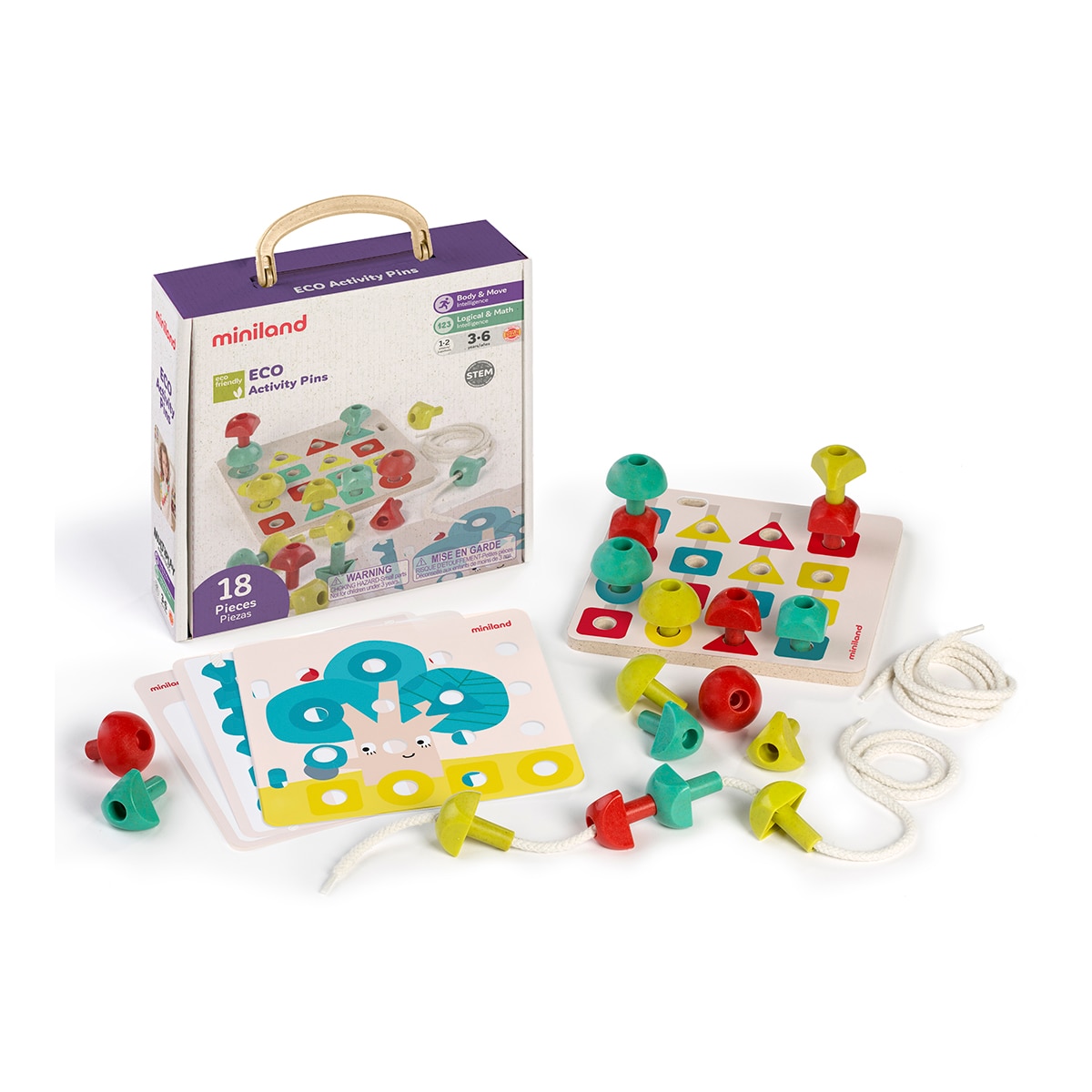 Miniland – Set de pinchos Eco Activity Pins Miniland.