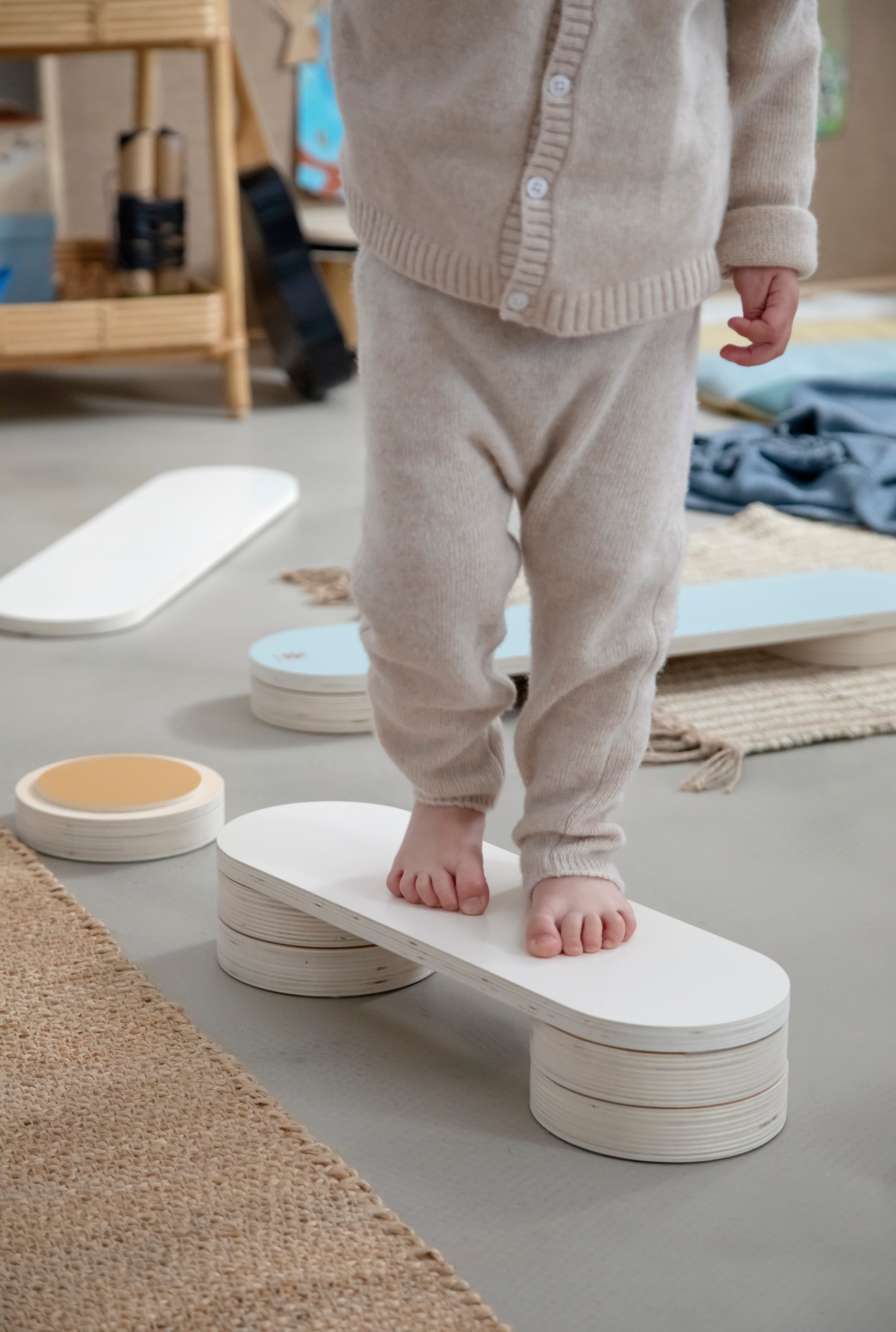Pista de equilibrio, madera, bosque 4