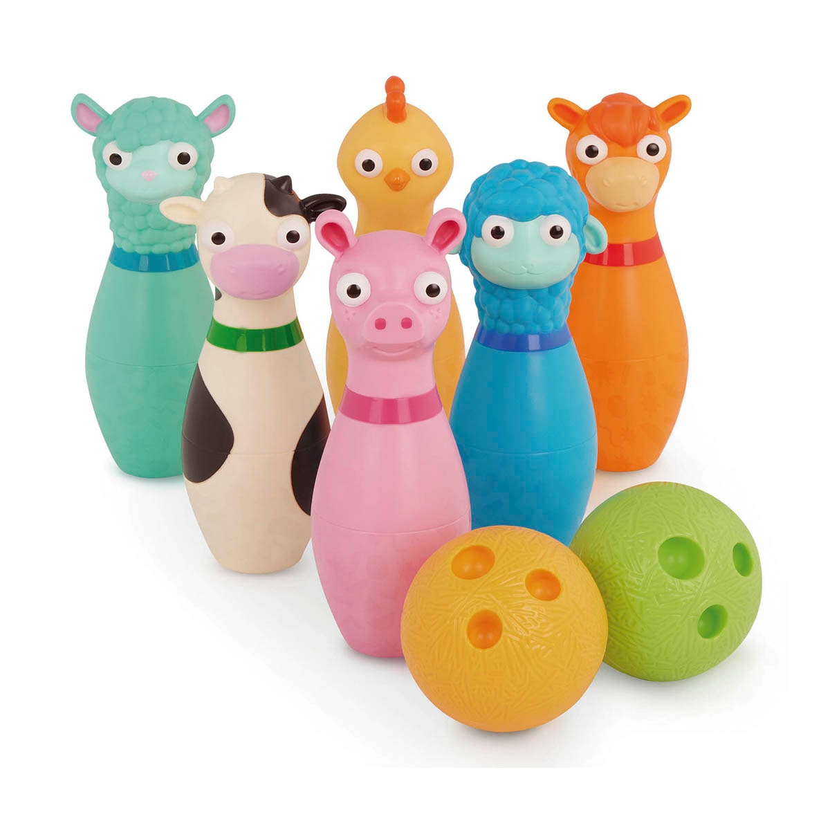 Juego de bolos animales de granja Battat 1