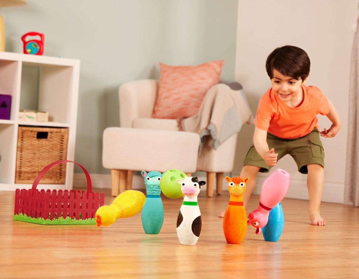 Juego de bolos animales de granja Battat 2