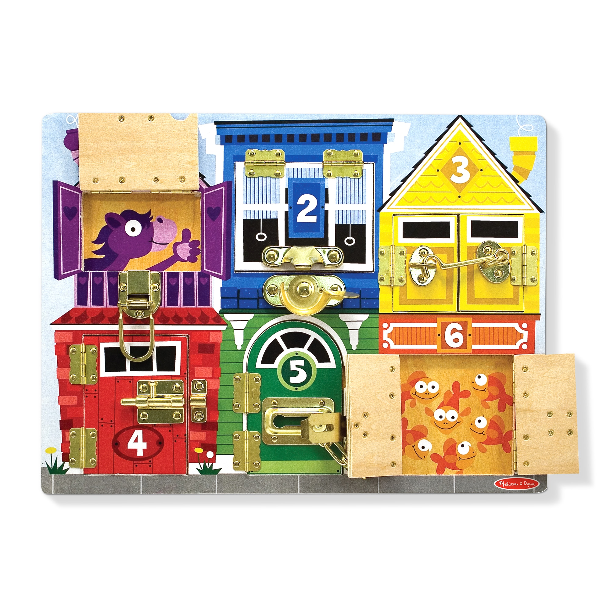 Tablero pestillos y cerrojos Melissa & Doug 2