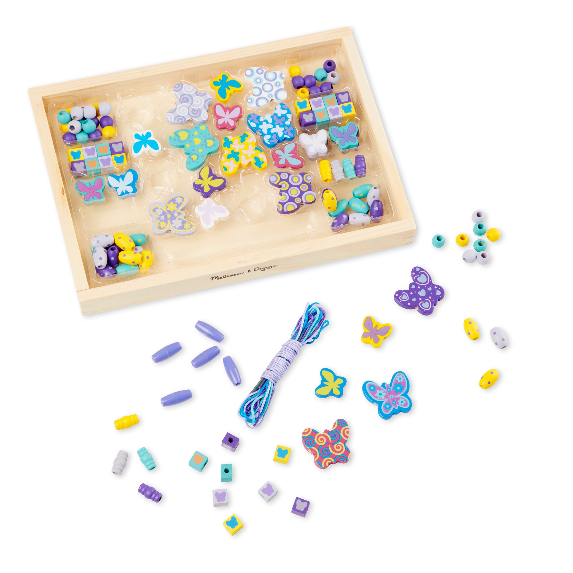 Set de Cuentas Madera Mariposas Melissa & Doug 3